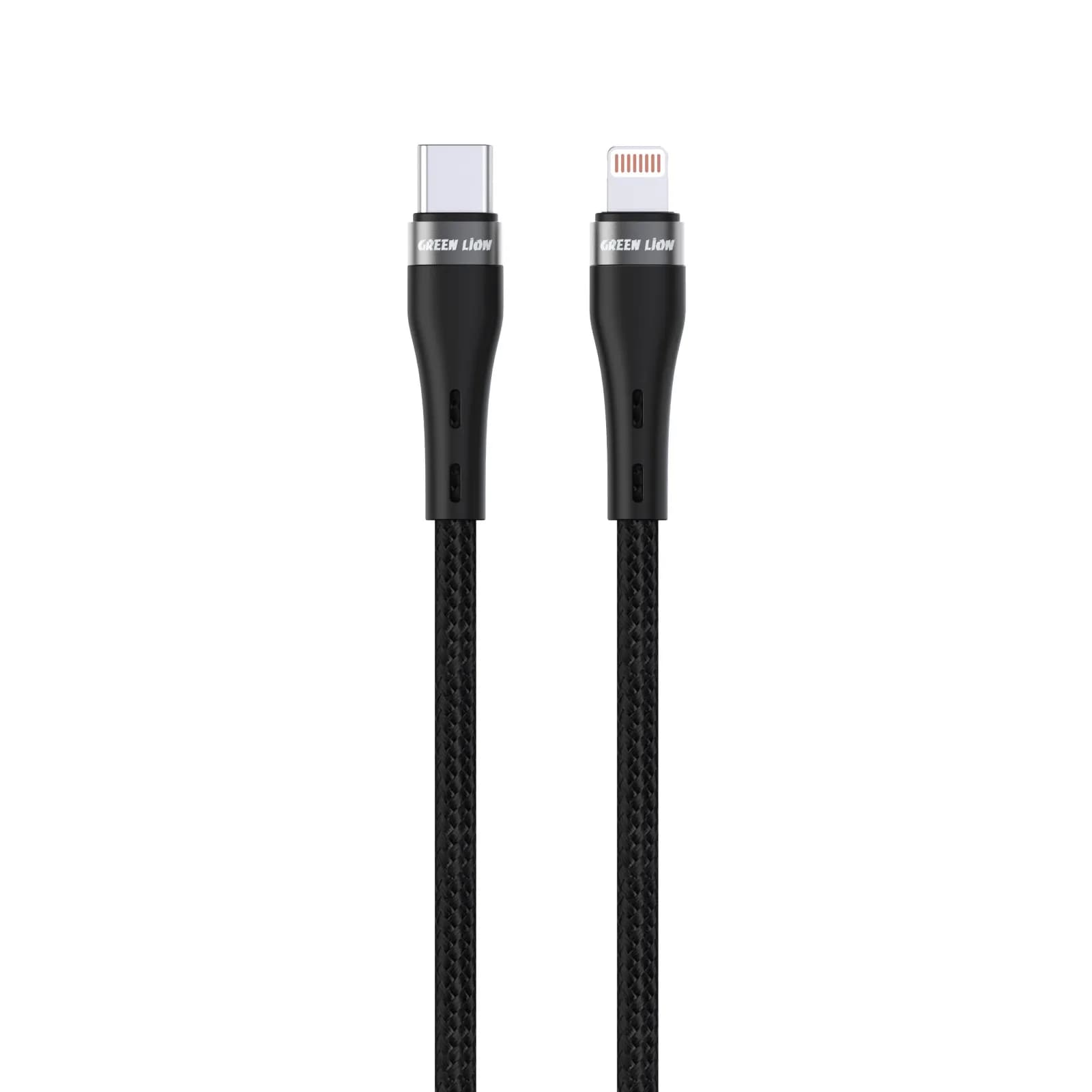 Green Lion USB-C to Lightning Braided Cable - Black 1 Green Lion USB-C to Lightning Braided Cable - Black 1