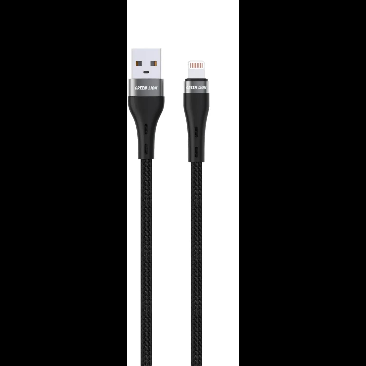 Green Lion Braided USB-A to Lightning Cable - 12W, 1M, Black 1 Green Lion Braided USB-A to Lightning Cable - 12W, 1M, Black 1