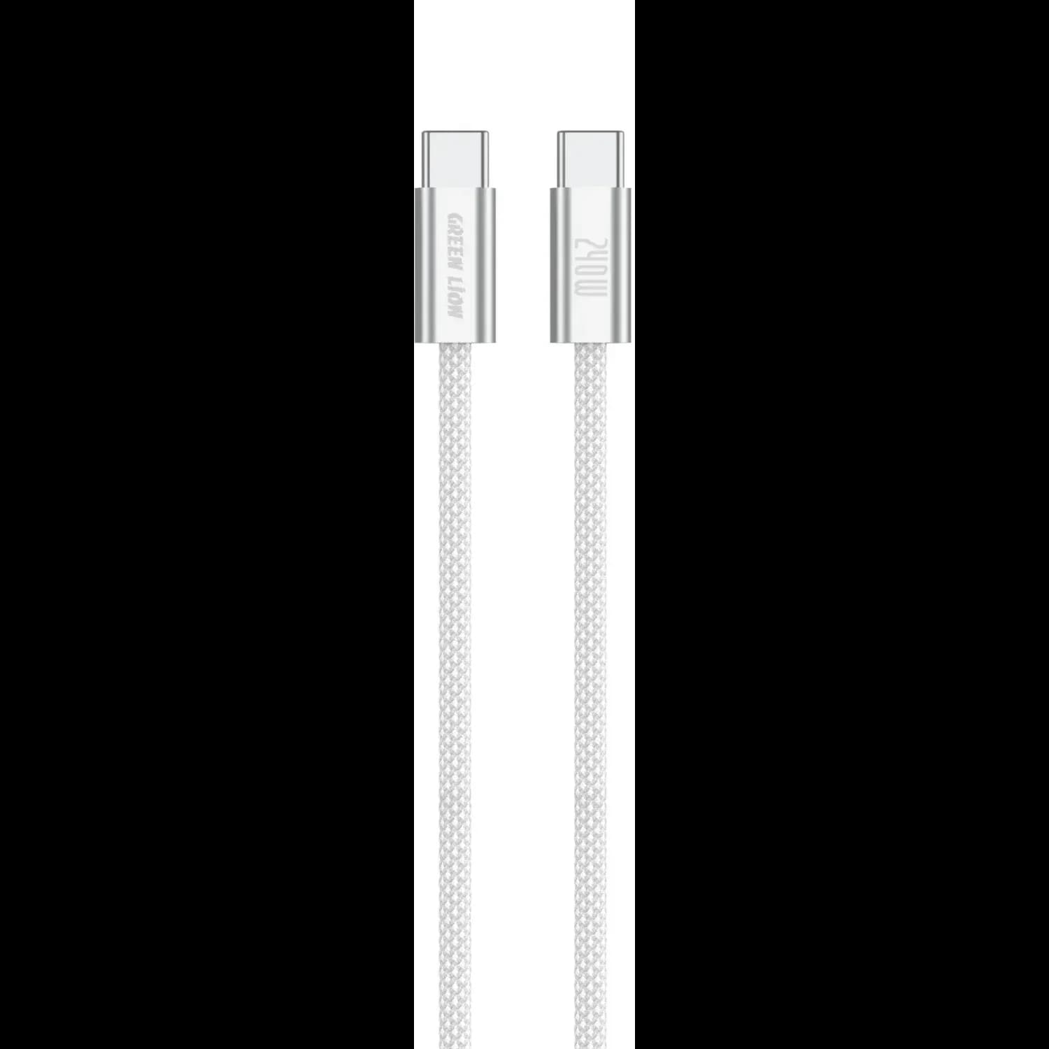 Green Lion USB-C to USB-C Charging Cable - 240W, Black — White 1 Green Lion USB-C to USB-C Charging Cable - 240W, Black — White 1