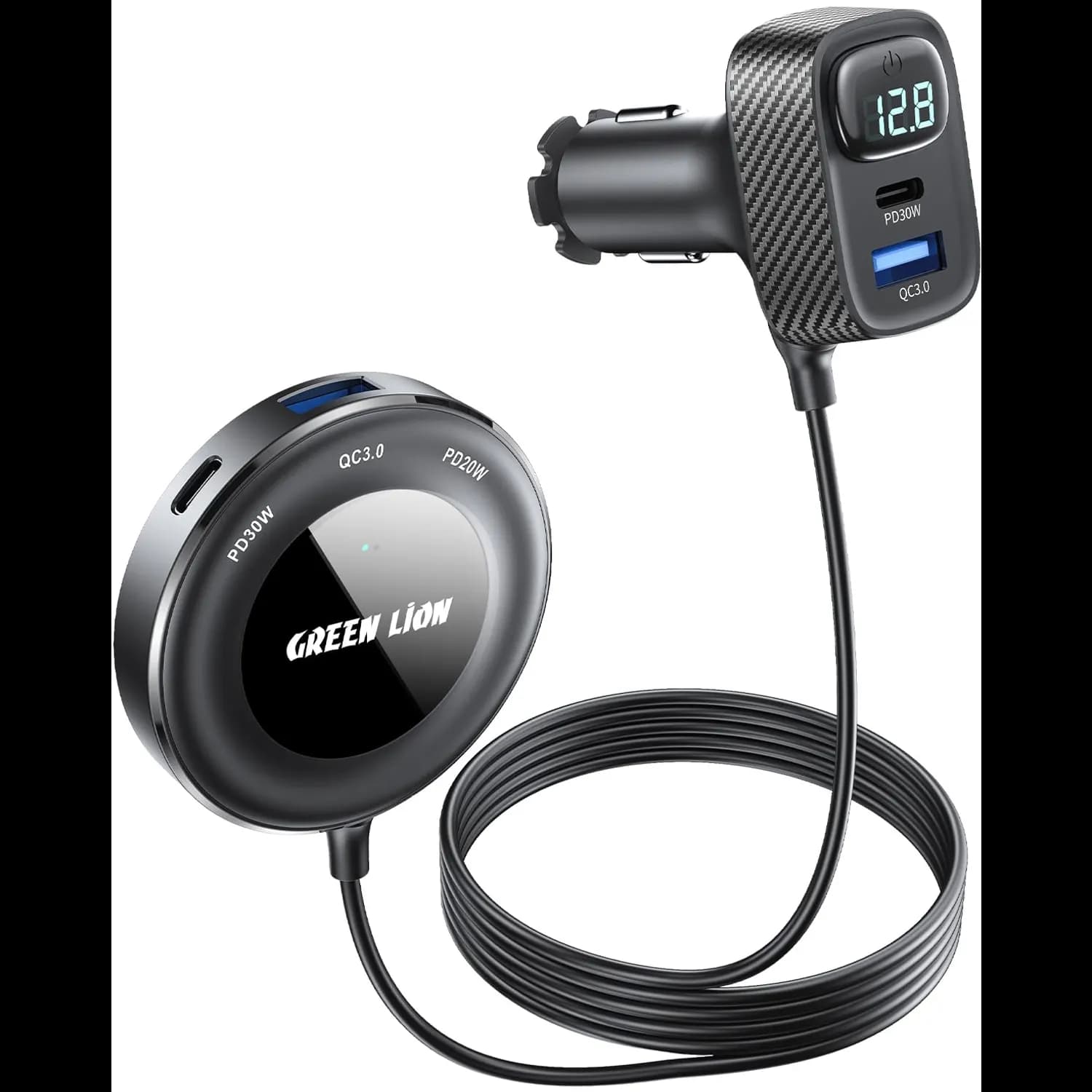 Green Lion Car Charger Kit - 5-in-1, PD 30W USB-C, Black 1 Green Lion Car Charger Kit - 5-in-1, PD 30W USB-C, Black 1