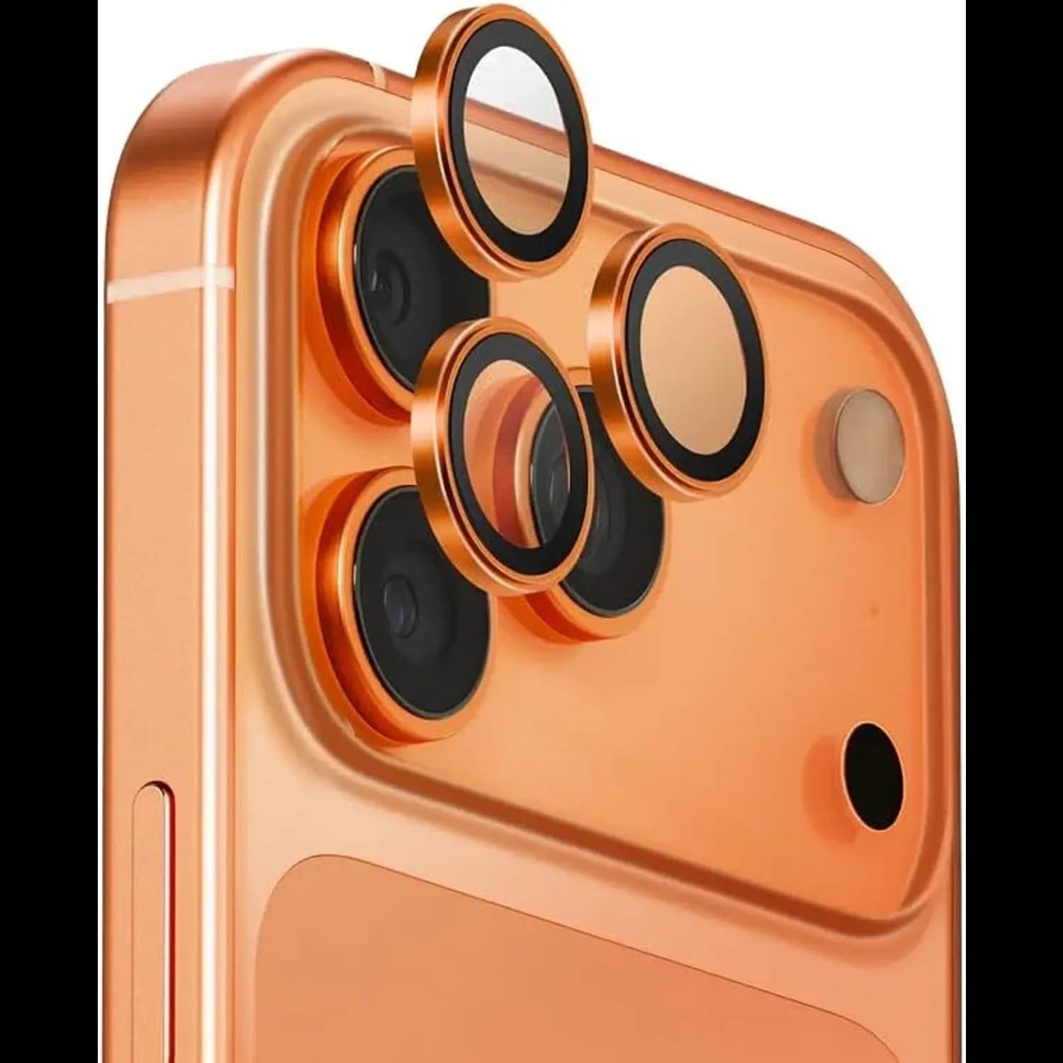 Green Lion Camera Lens Protector iPhone 17 Pro - 9H Tempered Glass, Orange Green Lion Camera Lens Protector iPhone 17 Pro - 9H Tempered Glass, Orange