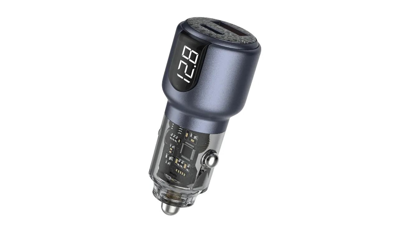 Green Lion Dual Port Car Charger PD+QC 75W - Gray 1 Green Lion Dual Port Car Charger PD+QC 75W - Gray 1
