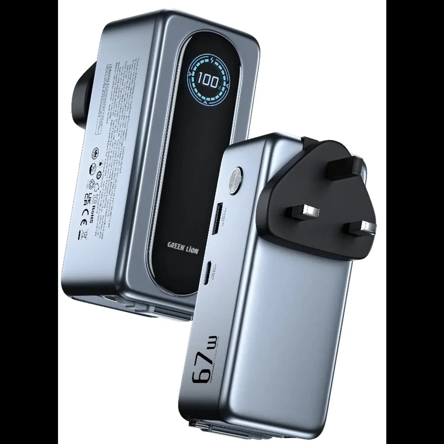 GREEN LION Power Bank - 15000mAh 67W PD, Grey 1 GREEN LION Power Bank - 15000mAh 67W PD, Grey 1