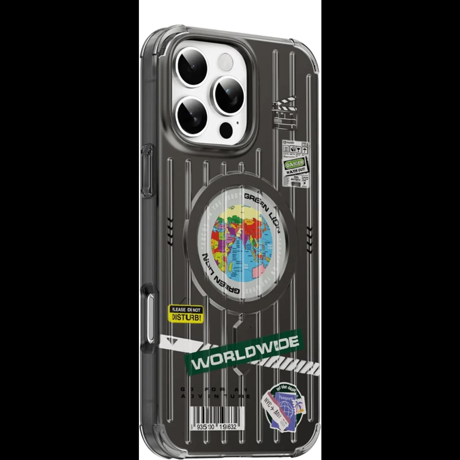 Green Lion iPhone 16 Pro Max Case - Magnetic Ring, Camera Protection, Black — Green 1 Green Lion iPhone 16 Pro Max Case - Magnetic Ring, Camera Protection, Black — Green 1