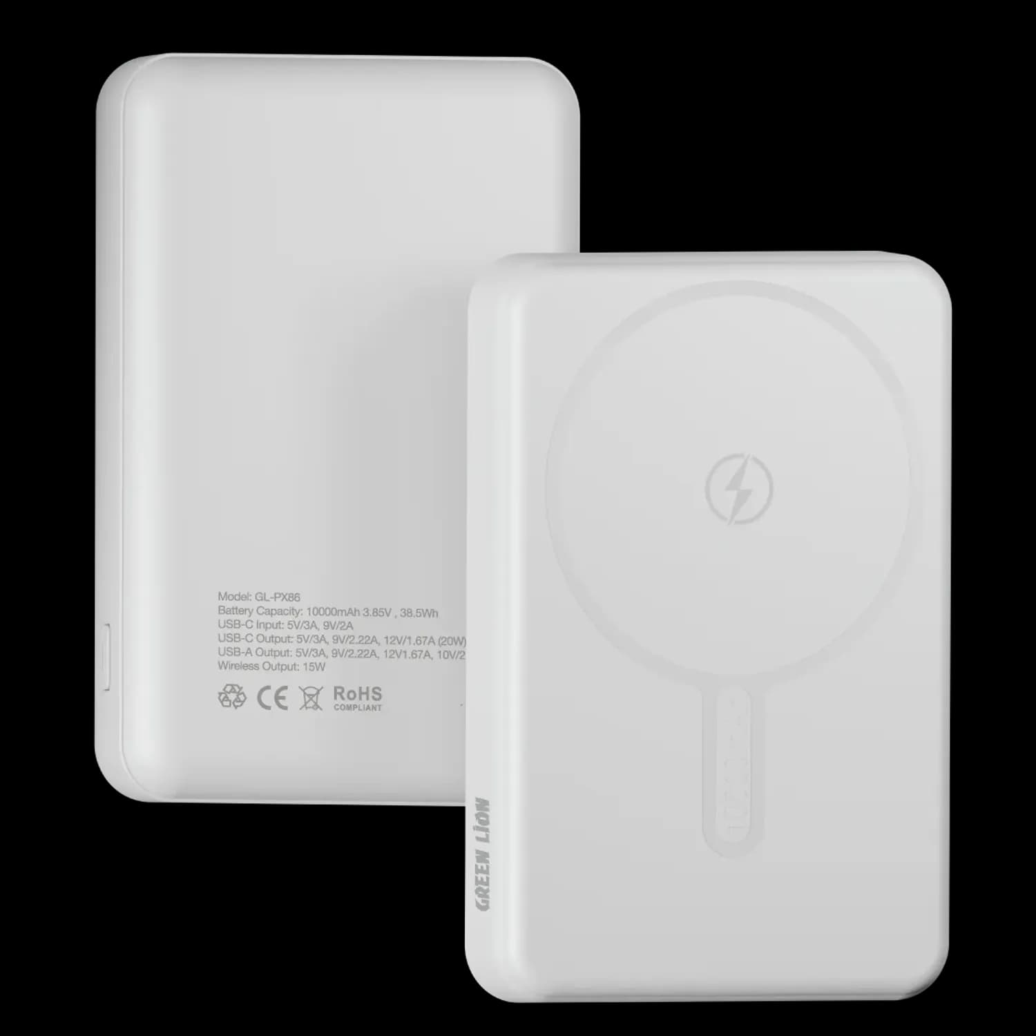 Green Lion Power Bank Malaga - Black — White 1 Green Lion Power Bank Malaga - Black — White 1