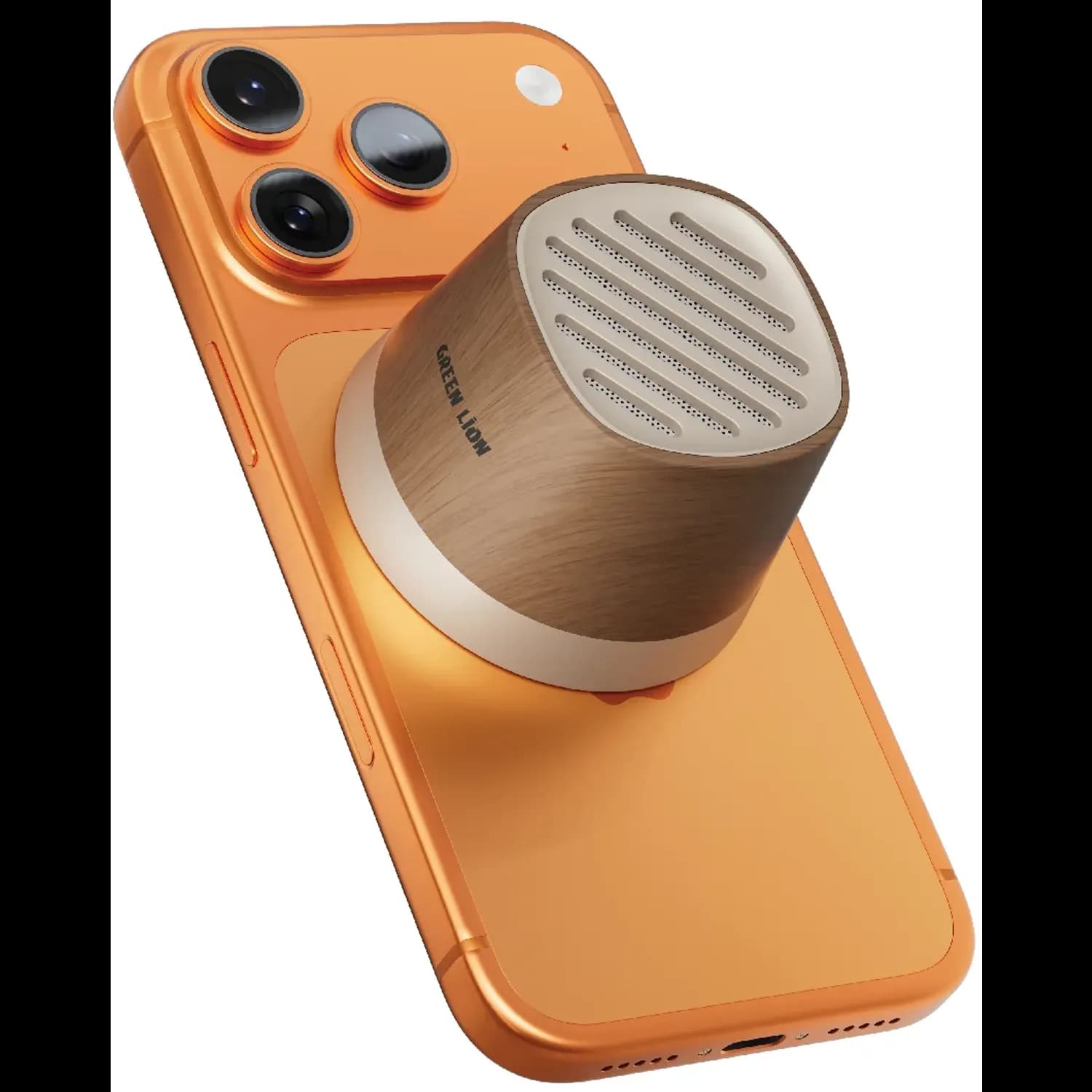 GREEN LION Mini Speaker & Wireless Charger - Magsafe Compatible, Light Wood — Rosewood 1 GREEN LION Mini Speaker & Wireless Charger - Magsafe Compatible, Light Wood — Rosewood 1