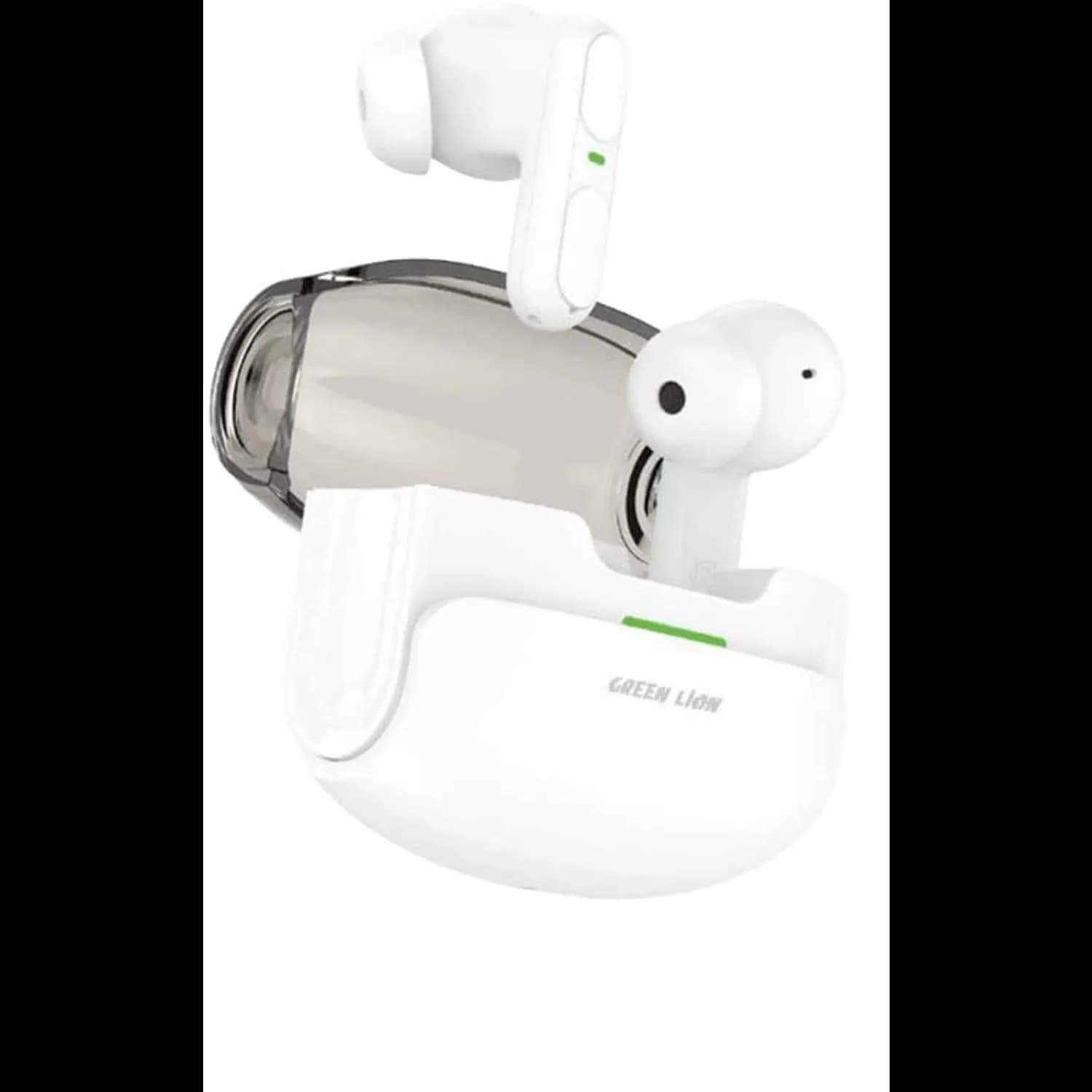 Green Lion Wireless Earbuds Patras - Bluetooth 5.3, Black — White 1 Green Lion Wireless Earbuds Patras - Bluetooth 5.3, Black — White 1