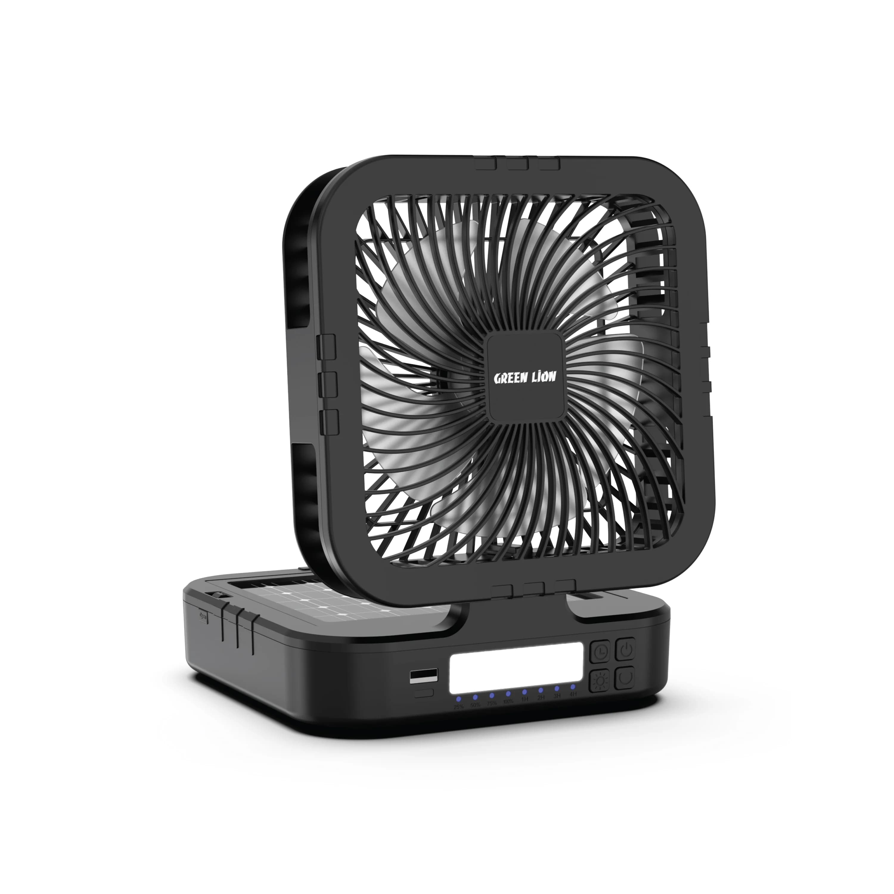 Green Lion Solar Trio Fan GNPF24SOLFNBK - Fan, Light & Power Bank, Black 1 Green Lion Solar Trio Fan GNPF24SOLFNBK - Fan, Light & Power Bank, Black 1