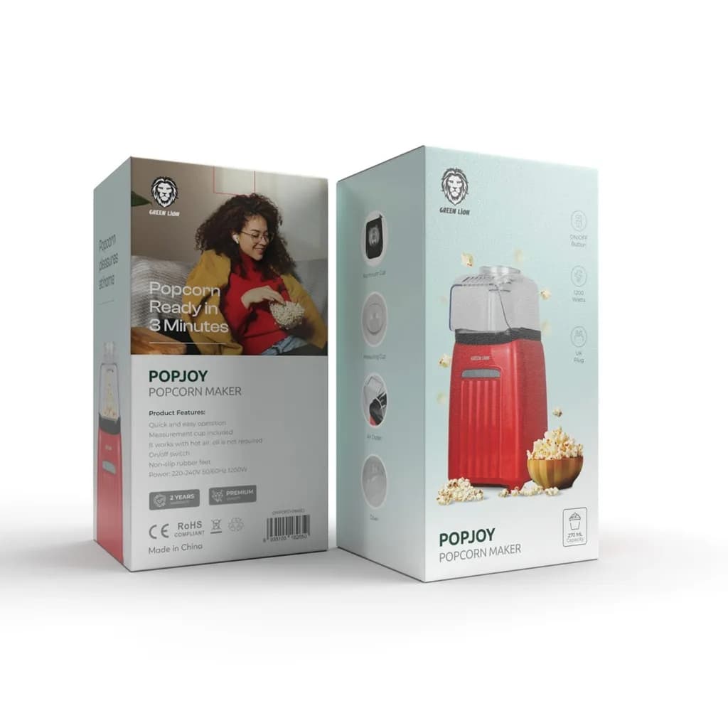 Green Lion PopJoy Popcorn Maker - 1200W - 270ml - Red 1 Green Lion PopJoy Popcorn Maker - 1200W - 270ml - Red 1