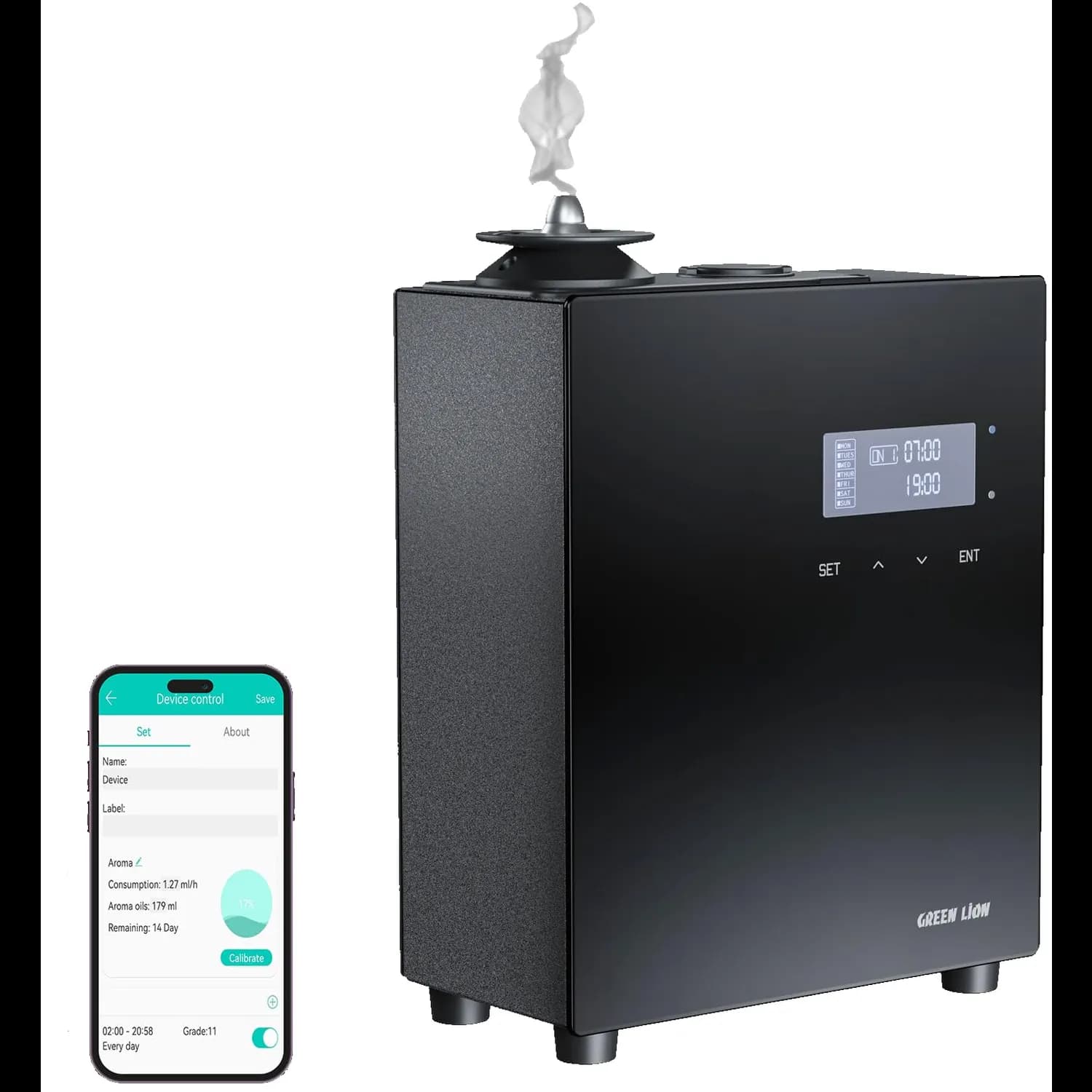 Green Lion Smart Scent Pro Diffuser - 150ml, App Controlled, Black 1 Green Lion Smart Scent Pro Diffuser - 150ml, App Controlled, Black 1