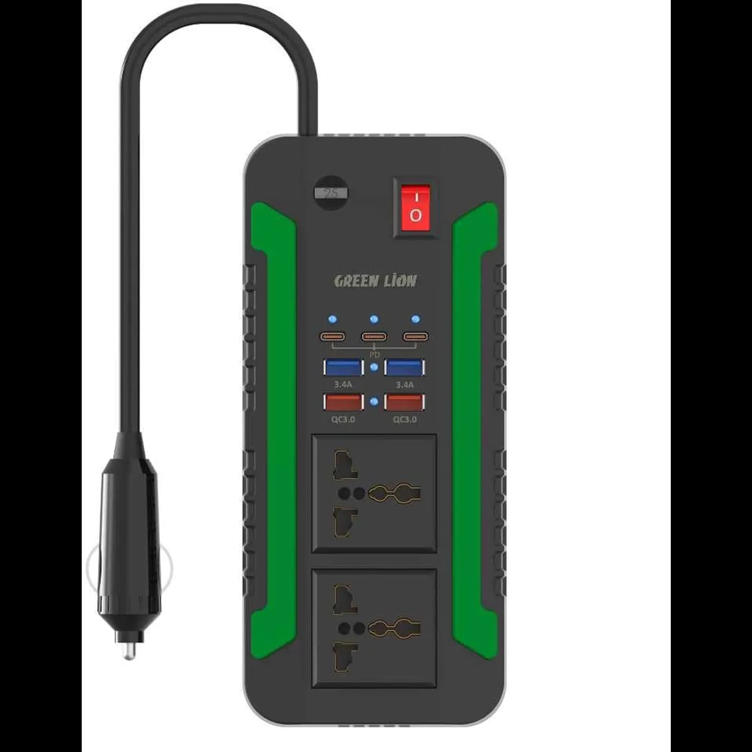 Green Lion Power Inverter Spark300 - 300W, 2 AC Outlets, USB-C PD 1 Green Lion Power Inverter Spark300 - 300W, 2 AC Outlets, USB-C PD 1
