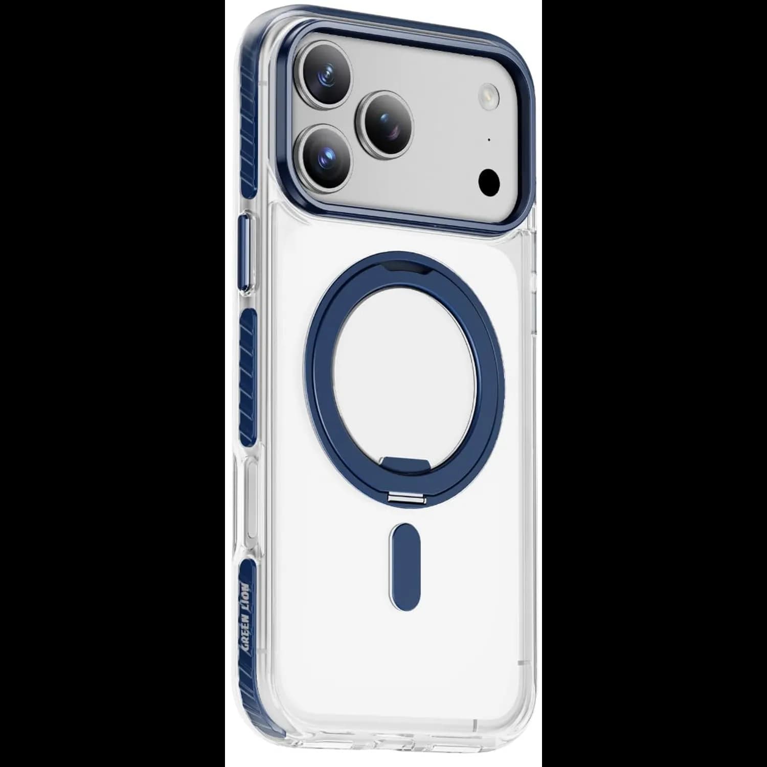 Green Lion iPhone 17 Pro Case - 360° Rotating Ring Stand, Blue 1 Green Lion iPhone 17 Pro Case - 360° Rotating Ring Stand, Blue 1