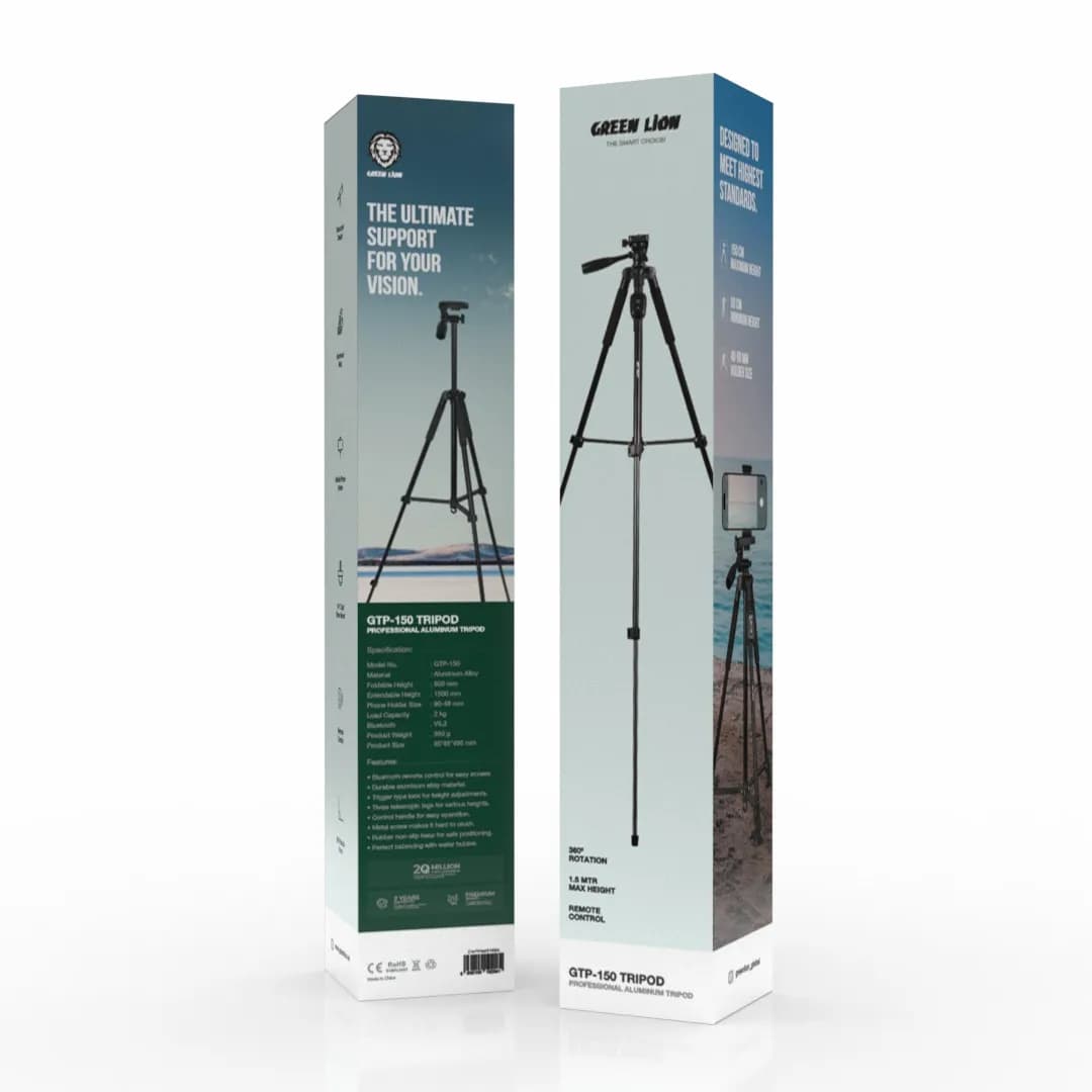 Green Lion GTP-150 Tripod Professional Aluminum - Black 1 Green Lion GTP-150 Tripod Professional Aluminum - Black 1