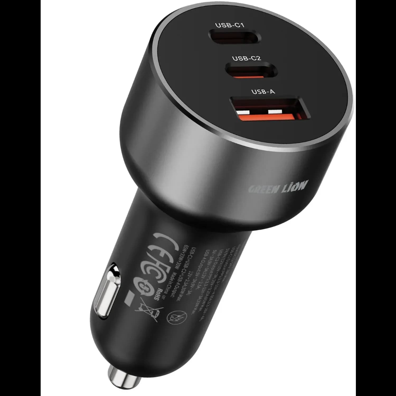Green Lion Trio Volt 128W Car Charger, - Black 1 Green Lion Trio Volt 128W Car Charger, - Black 1
