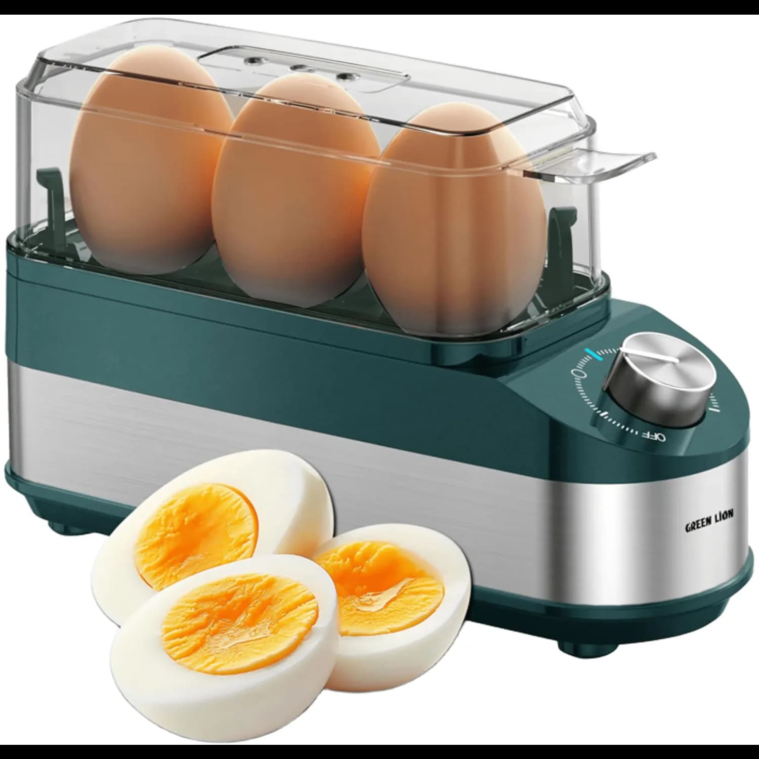 Green Lion Egg Cooker - 3 Eggs, 3-Mode, Green 1 Green Lion Egg Cooker - 3 Eggs, 3-Mode, Green 1