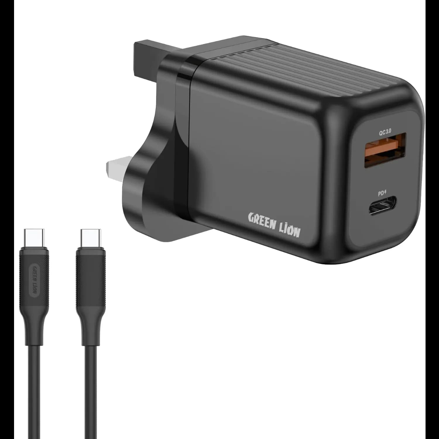 Green Lion GaN Charger - 45W PD, USB-C & USB-A, Black 1 Green Lion GaN Charger - 45W PD, USB-C & USB-A, Black 1