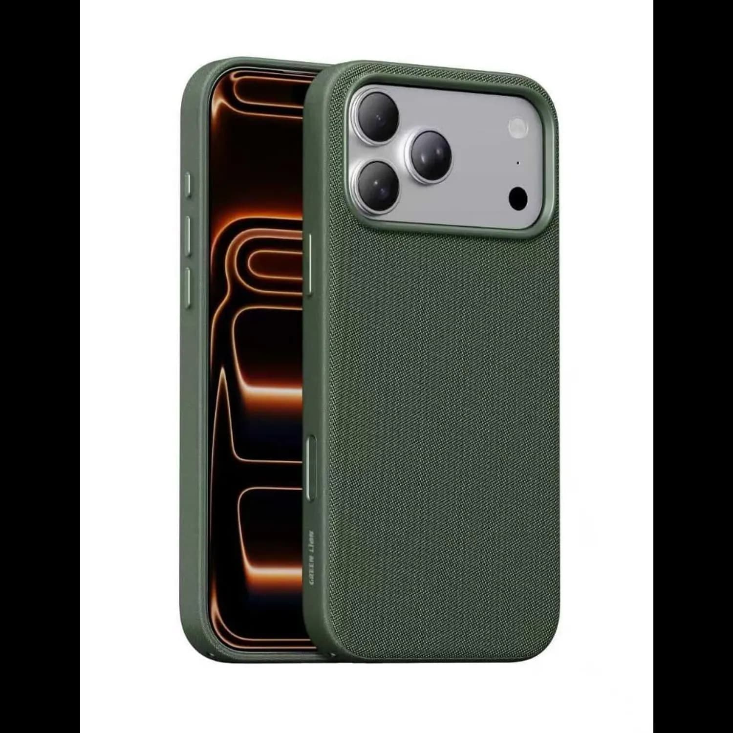 Green Lion Woven Case iPhone 17 Pro - Shockproof, Green 1 Green Lion Woven Case iPhone 17 Pro - Shockproof, Green 1