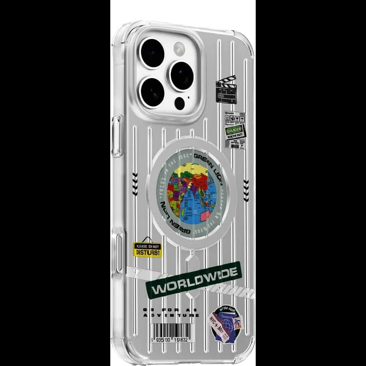 Green Lion Case iPhone 16 Pro - Magnetic Ring, Camera Protection, Silver — Green 1 Green Lion Case iPhone 16 Pro - Magnetic Ring, Camera Protection, Silver — Green 1