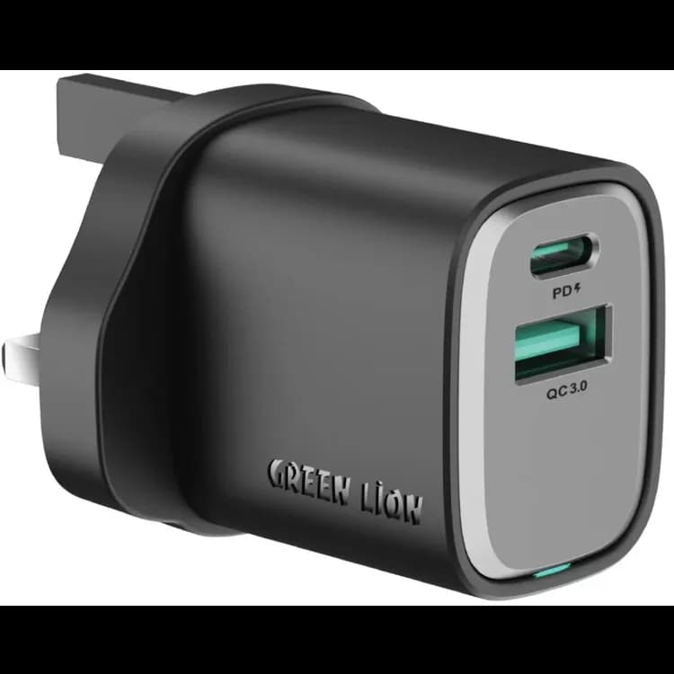 Green Lion Wall Charger SUPRA GN33CAUKC2CBK - 33W GaN, USB-C Cable, Black Green Lion Wall Charger SUPRA GN33CAUKC2CBK - 33W GaN, USB-C Cable, Black