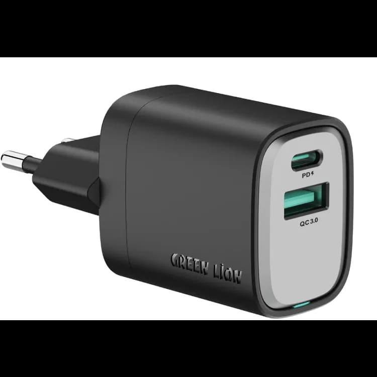 Green Lion Wall Charger SUPRA GNG225EUTCBK - 22.5W GaN, USB-C Cable, Black Green Lion Wall Charger SUPRA GNG225EUTCBK - 22.5W GaN, USB-C Cable, Black