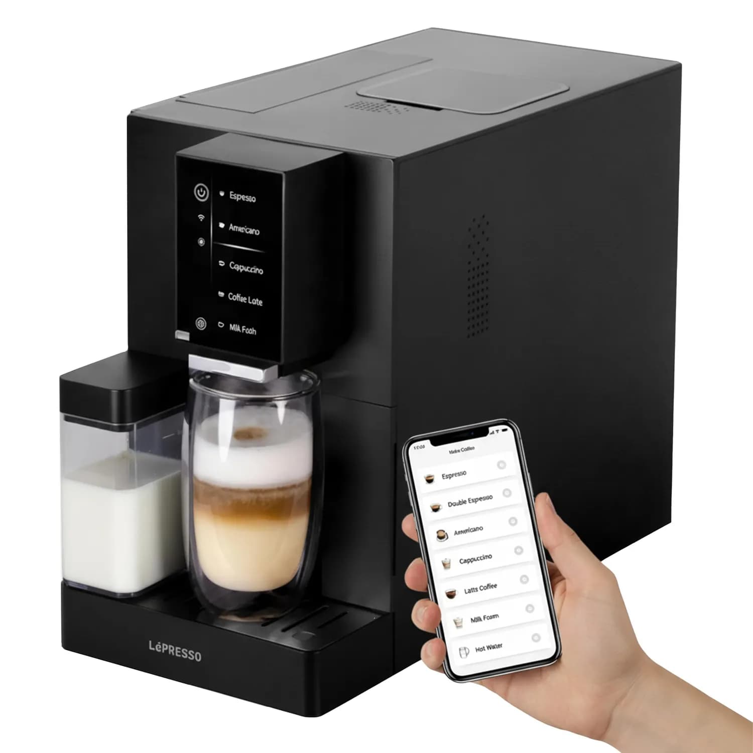 LePresso Coffee Machine - Automatic, Mobile App, White — Black 1 LePresso Coffee Machine - Automatic, Mobile App, White — Black 1