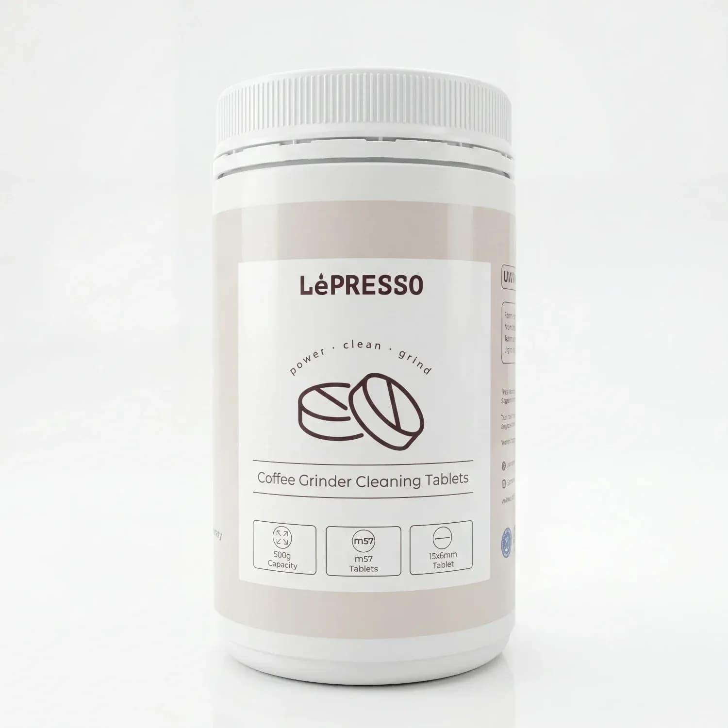 Lepresso Coffee Grinder Cleaning Tablets - M57 Tablets, White Lepresso Coffee Grinder Cleaning Tablets - M57 Tablets, White