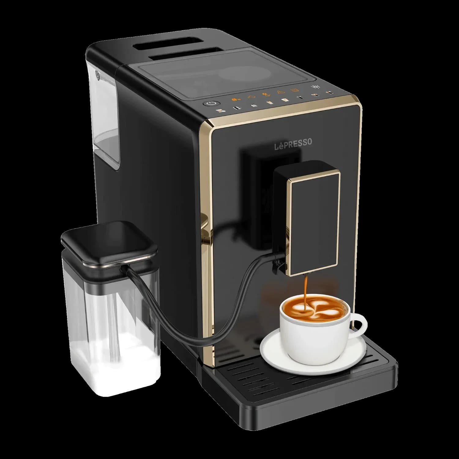 LePresso Coffee Machine - Fully Automatic, Milk Frother, Black 1 LePresso Coffee Machine - Fully Automatic, Milk Frother, Black 1