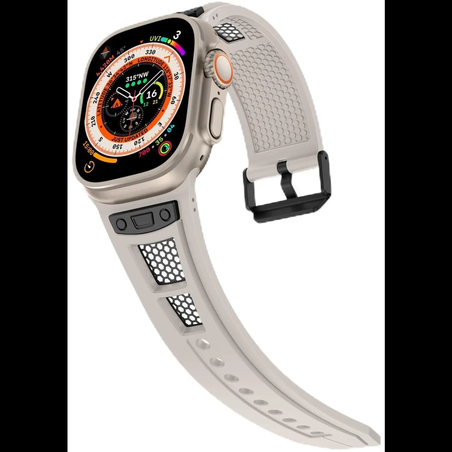 Levelo Watch Strap Kai LVL-KAI-46 - Apple Watch 46/49mm, White — White Gold 1 Levelo Watch Strap Kai LVL-KAI-46 - Apple Watch 46/49mm, White — White Gold 1