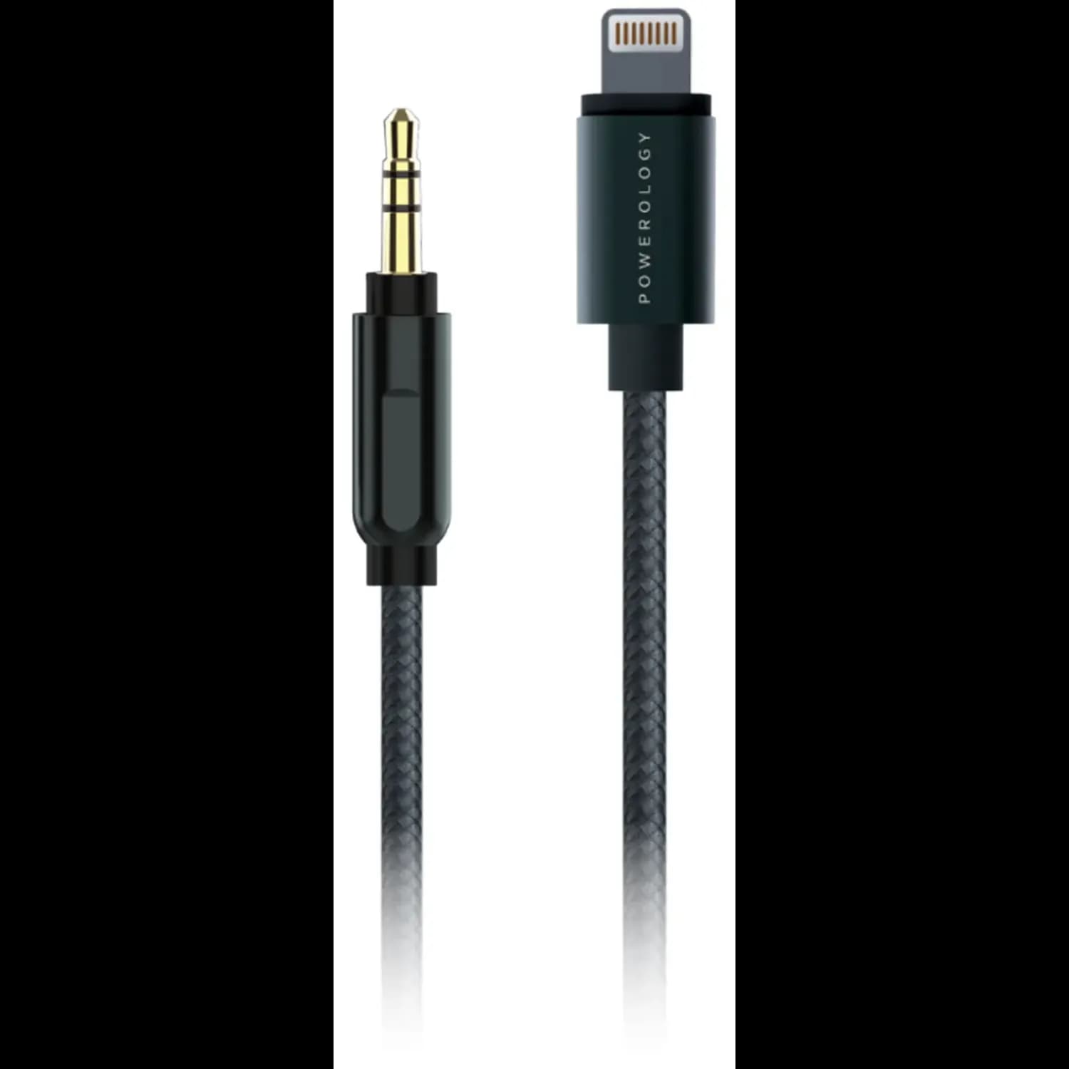 Powerology Audio Cable - Lightning to 3.5mm AUX, Black 1 Powerology Audio Cable - Lightning to 3.5mm AUX, Black 1