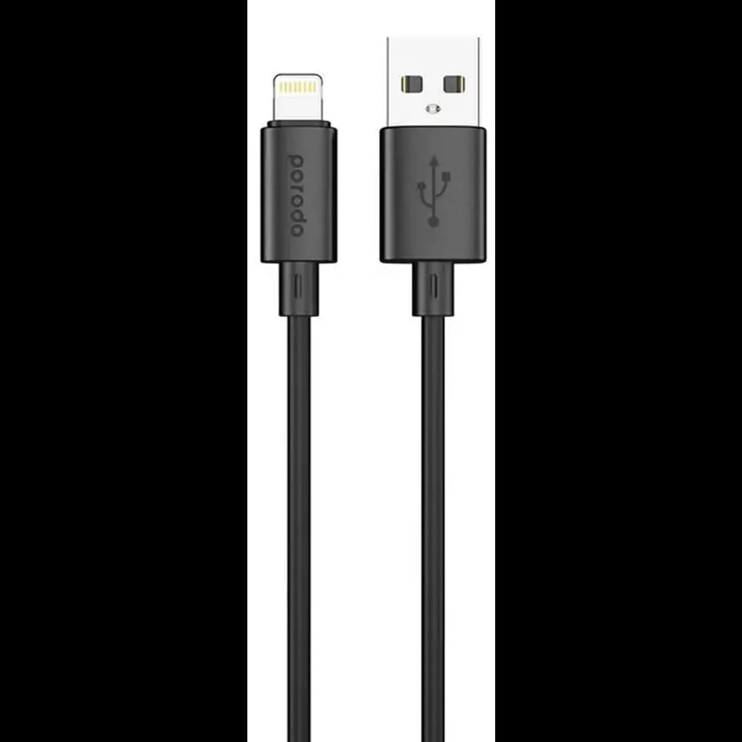 Porodo USB-A to Lightning Cable - 3A Fast Charge, Black 1 Porodo USB-A to Lightning Cable - 3A Fast Charge, Black 1