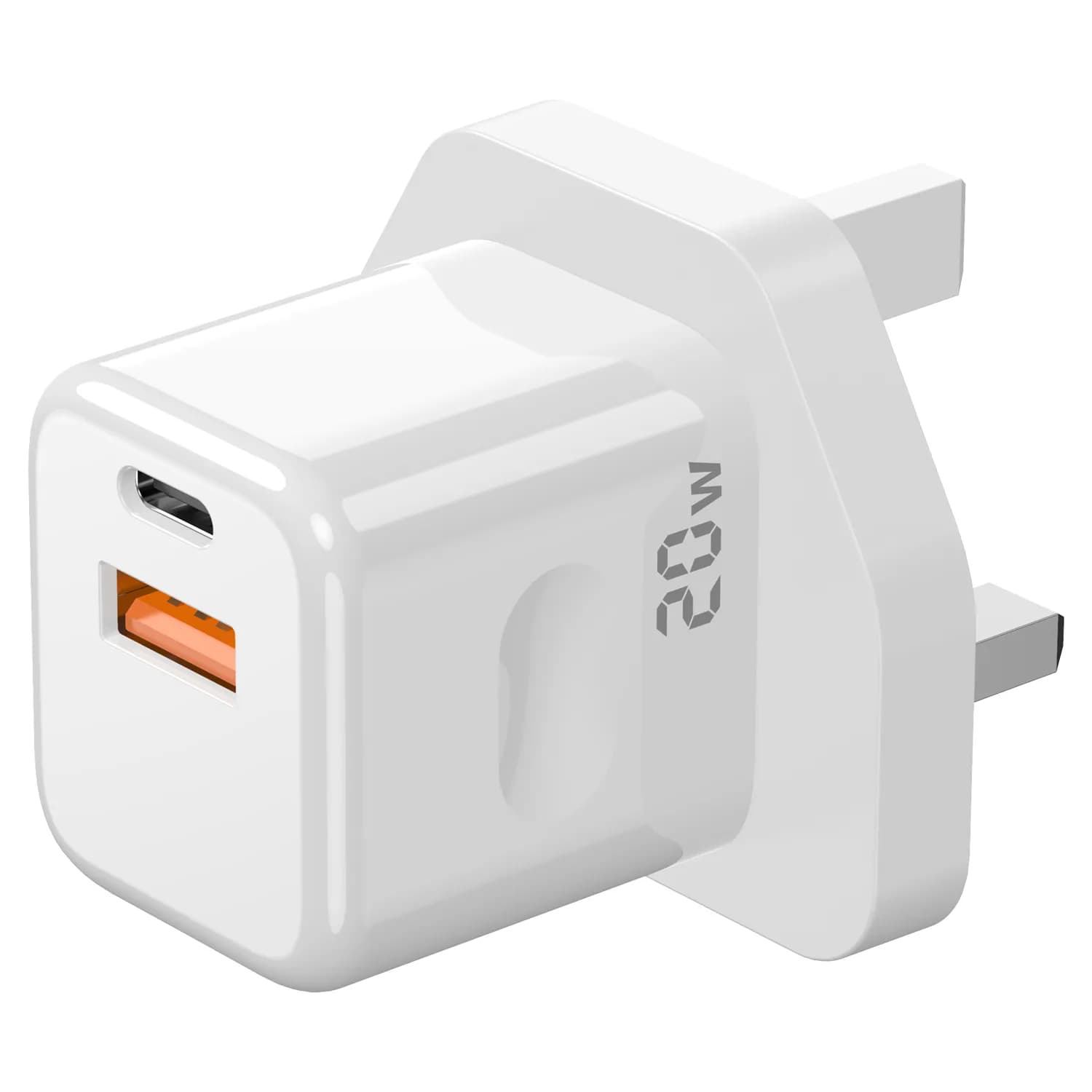 Porodo Blue Wall Charger - White 1 Porodo Blue Wall Charger - White 1