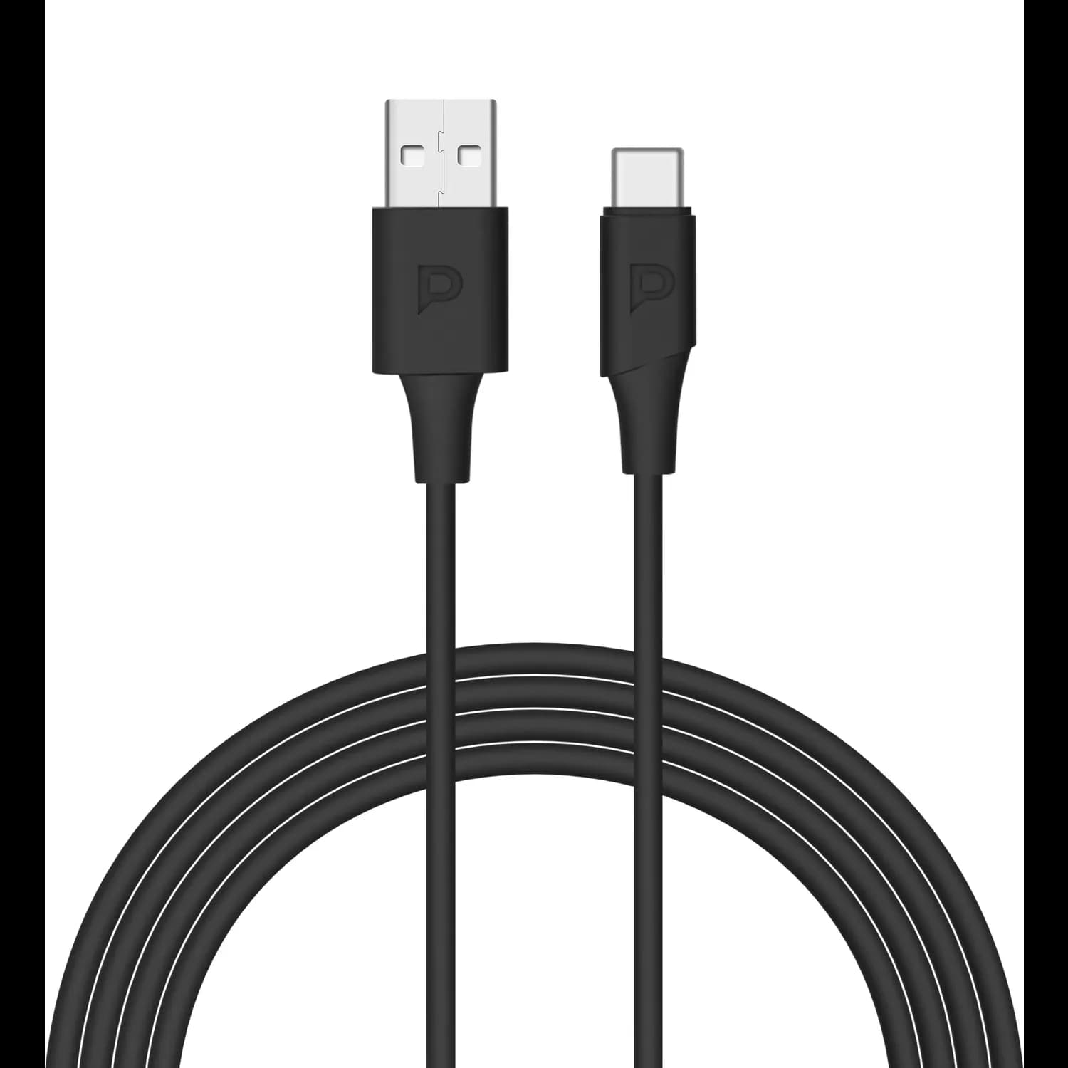 Powerology USB-A to USB-C Cable - 1.2M, White — Black 1 Powerology USB-A to USB-C Cable - 1.2M, White — Black 1