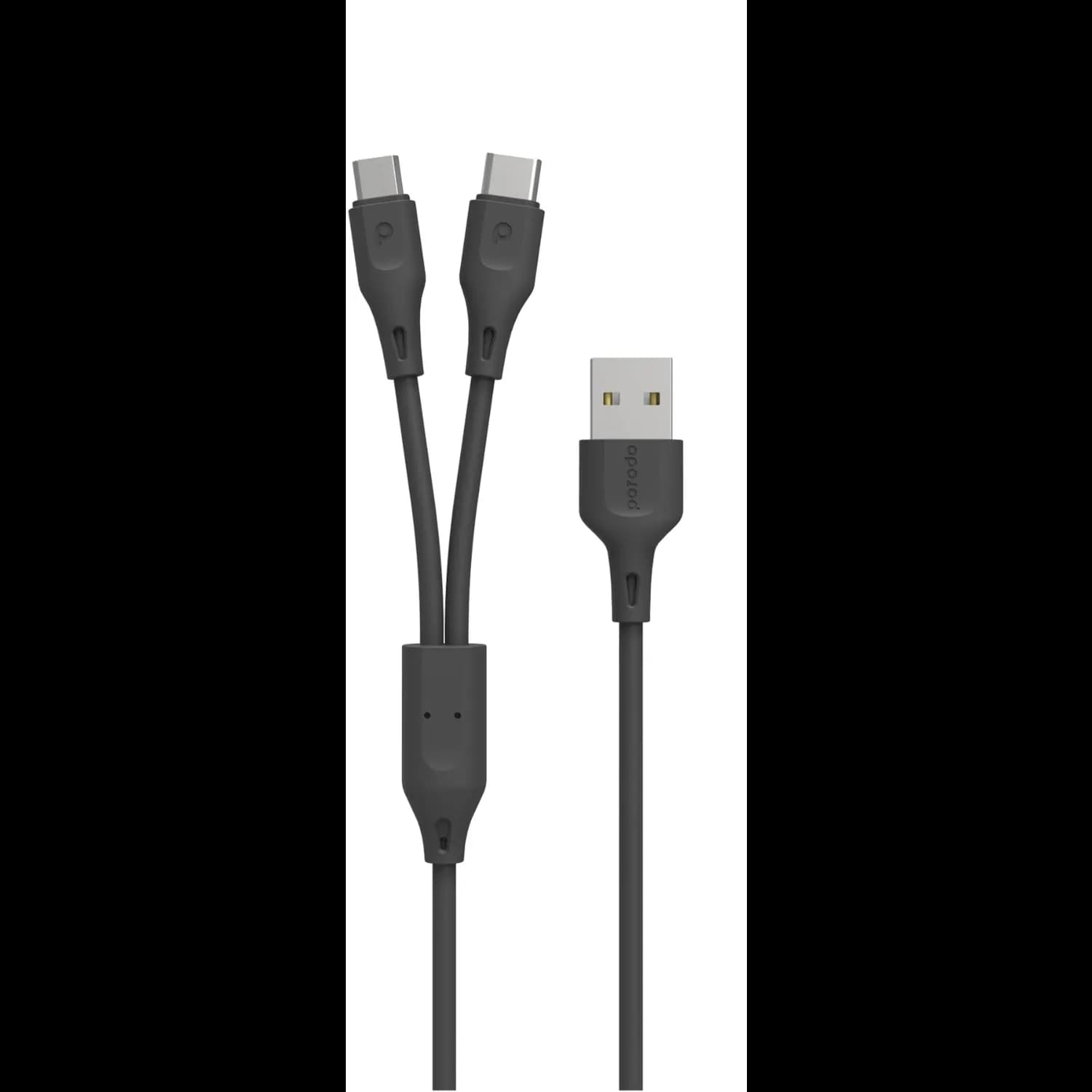 Porodo 2-in-1 USB Cable - Type-C/Micro USB, 2.4A, Black Porodo 2-in-1 USB Cable - Type-C/Micro USB, 2.4A, Black