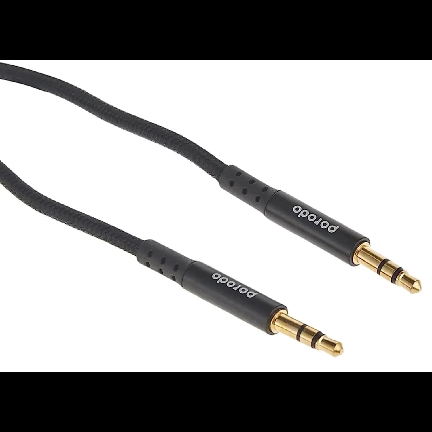 Porodo AUX Cable - Metal Braided, 1.2m, Black 1 Porodo AUX Cable - Metal Braided, 1.2m, Black 1