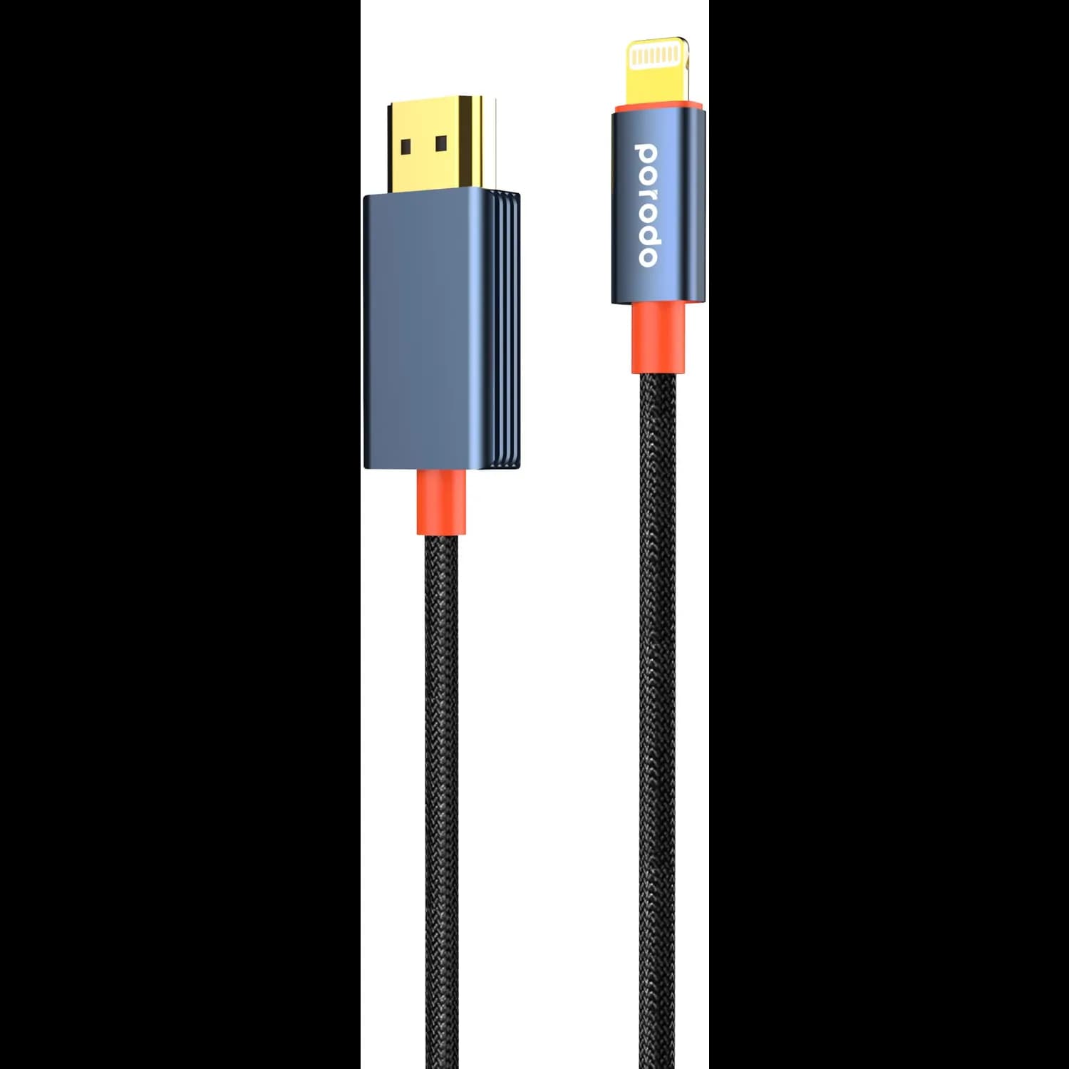 Porodo Lightning to HDMI Cable - 2m, 1080P, Black 1 Porodo Lightning to HDMI Cable - 2m, 1080P, Black 1