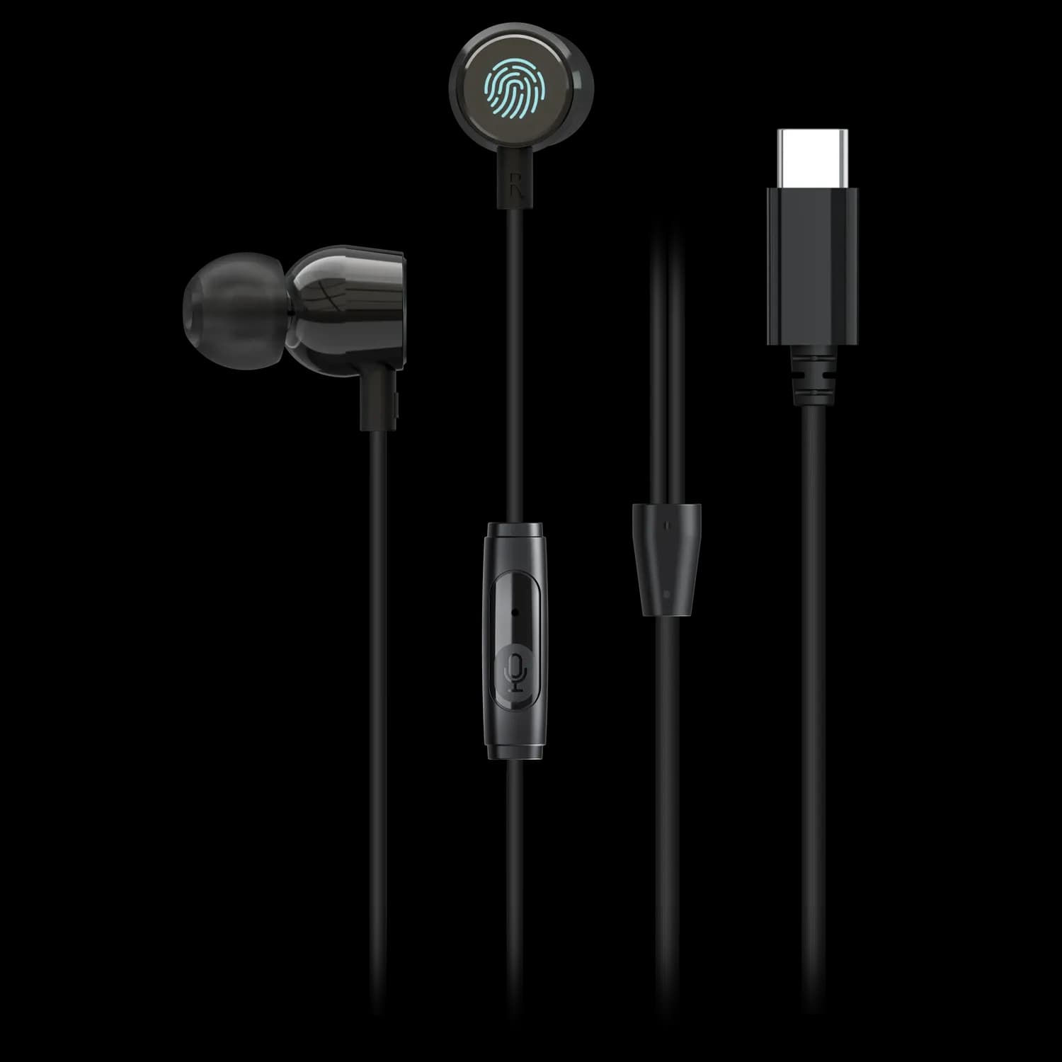 Porodo Earphones Soundtec - Touch Control, Type-C, Black 1 Porodo Earphones Soundtec - Touch Control, Type-C, Black 1