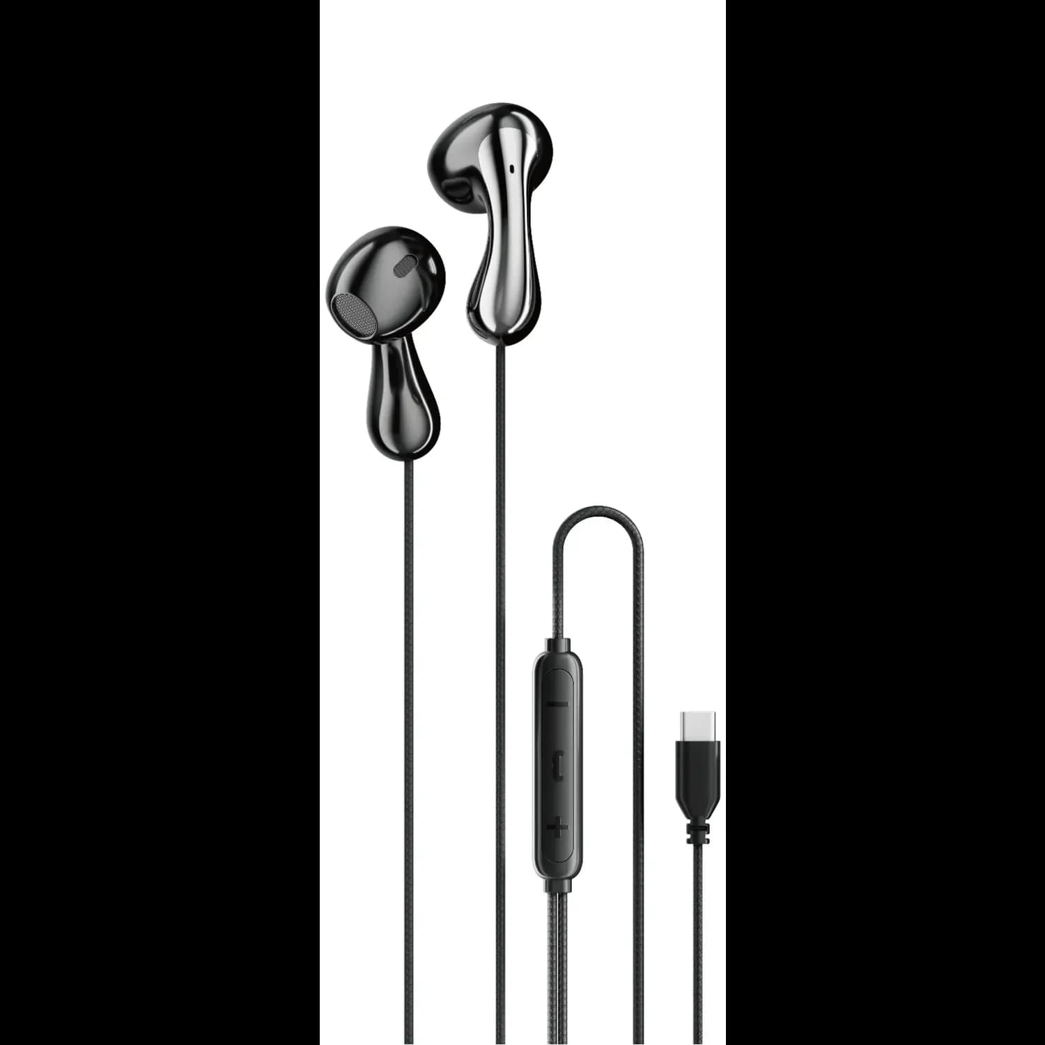Porodo Earphones - Stereo Bass, Type-C, Black 1 Porodo Earphones - Stereo Bass, Type-C, Black 1