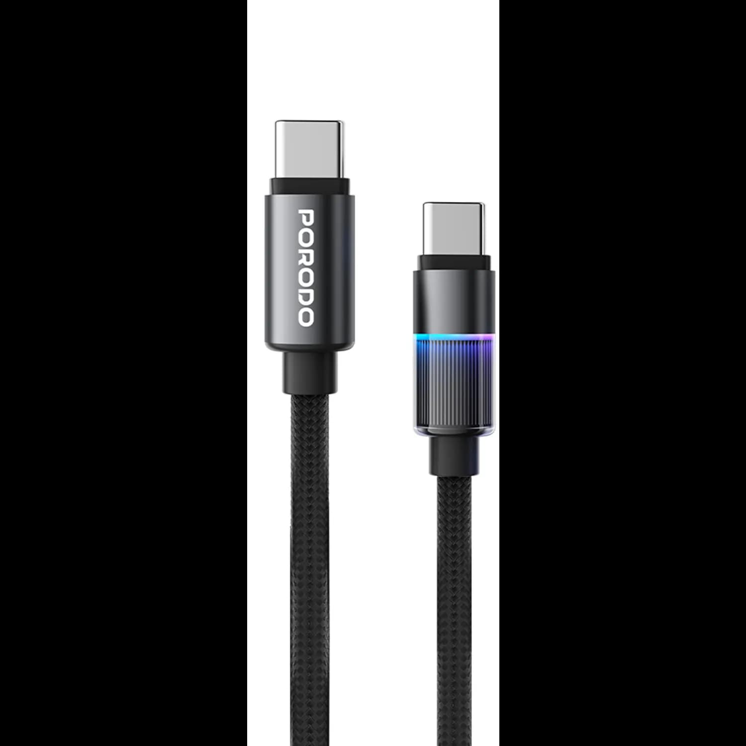 Porodo USB-C Cable - 240W PD, RGB Lights, Black 1 Porodo USB-C Cable - 240W PD, RGB Lights, Black 1