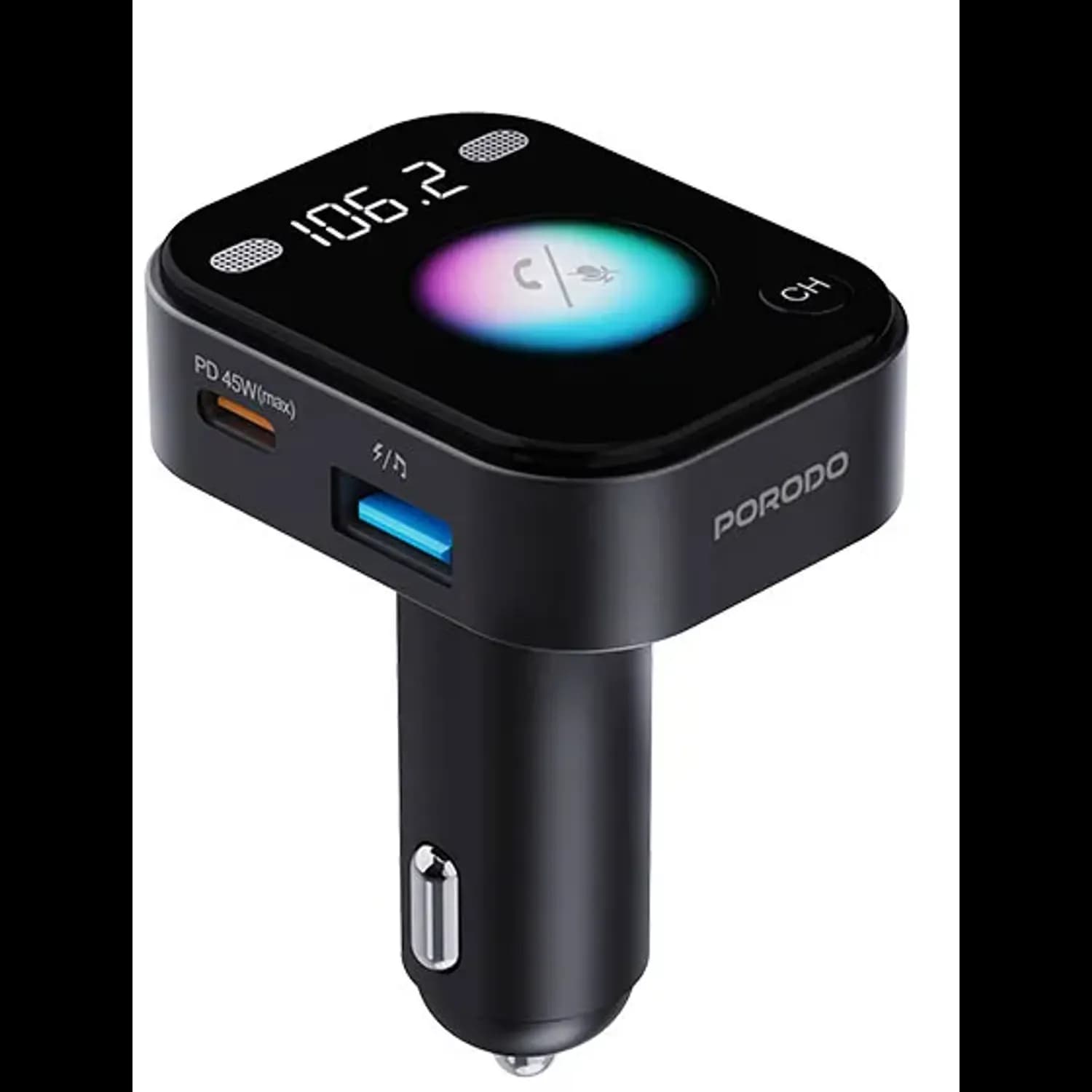 Porodo FM Transmitter & Charger - Bluetooth 5.4, 57W, Black 1 Porodo FM Transmitter & Charger - Bluetooth 5.4, 57W, Black 1