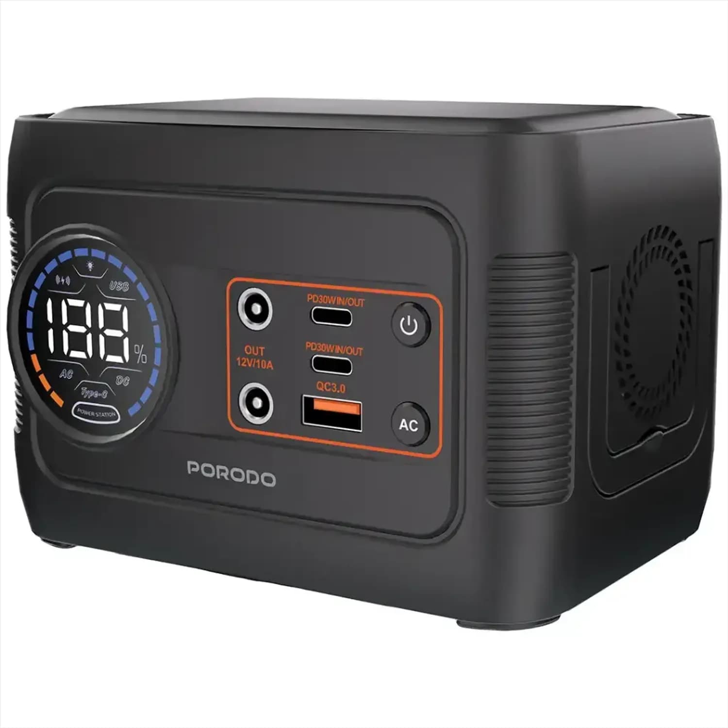 Porodo Portable Power Station - 150W, Wireless Charger, Gray/Black Porodo Portable Power Station - 150W, Wireless Charger, Gray/Black