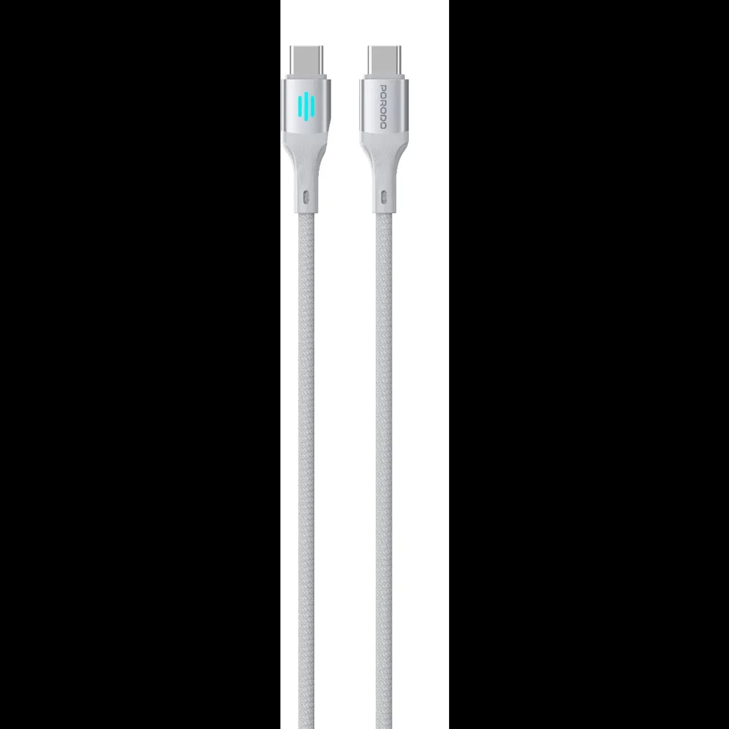 Porodo USB-C to USB-C Cable - 240W PD, Gray — Silver 1 Porodo USB-C to USB-C Cable - 240W PD, Gray — Silver 1