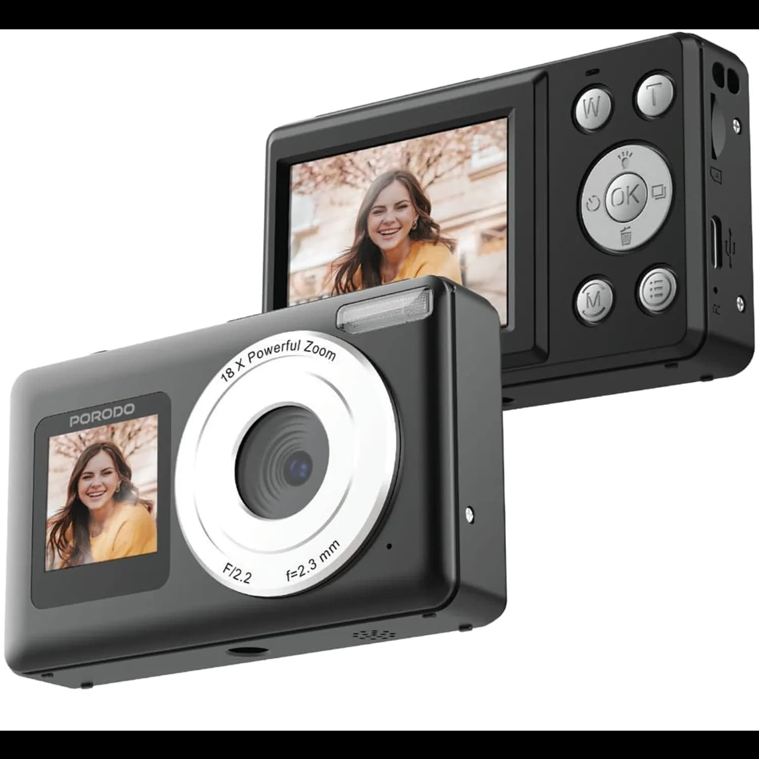 Porodo Digital Camera - 48MP Dual-Screen, Black 1 Porodo Digital Camera - 48MP Dual-Screen, Black 1