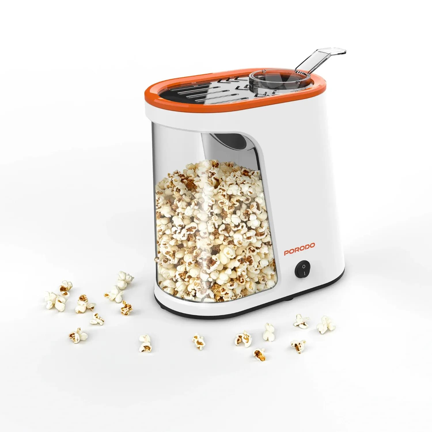 Porodo Air-Popped Popcorn Maker - Oil-Free, White & Orange 1 Porodo Air-Popped Popcorn Maker - Oil-Free, White & Orange 1