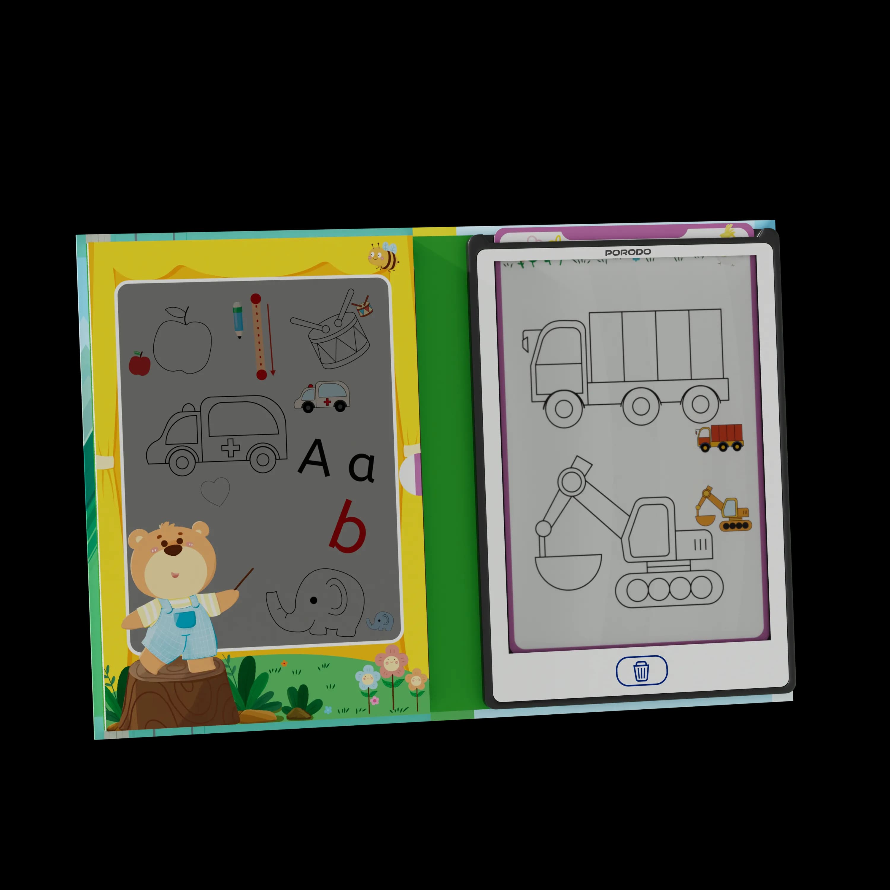 Porodo Kids Writing Tablet - Black 1 Porodo Kids Writing Tablet - Black 1
