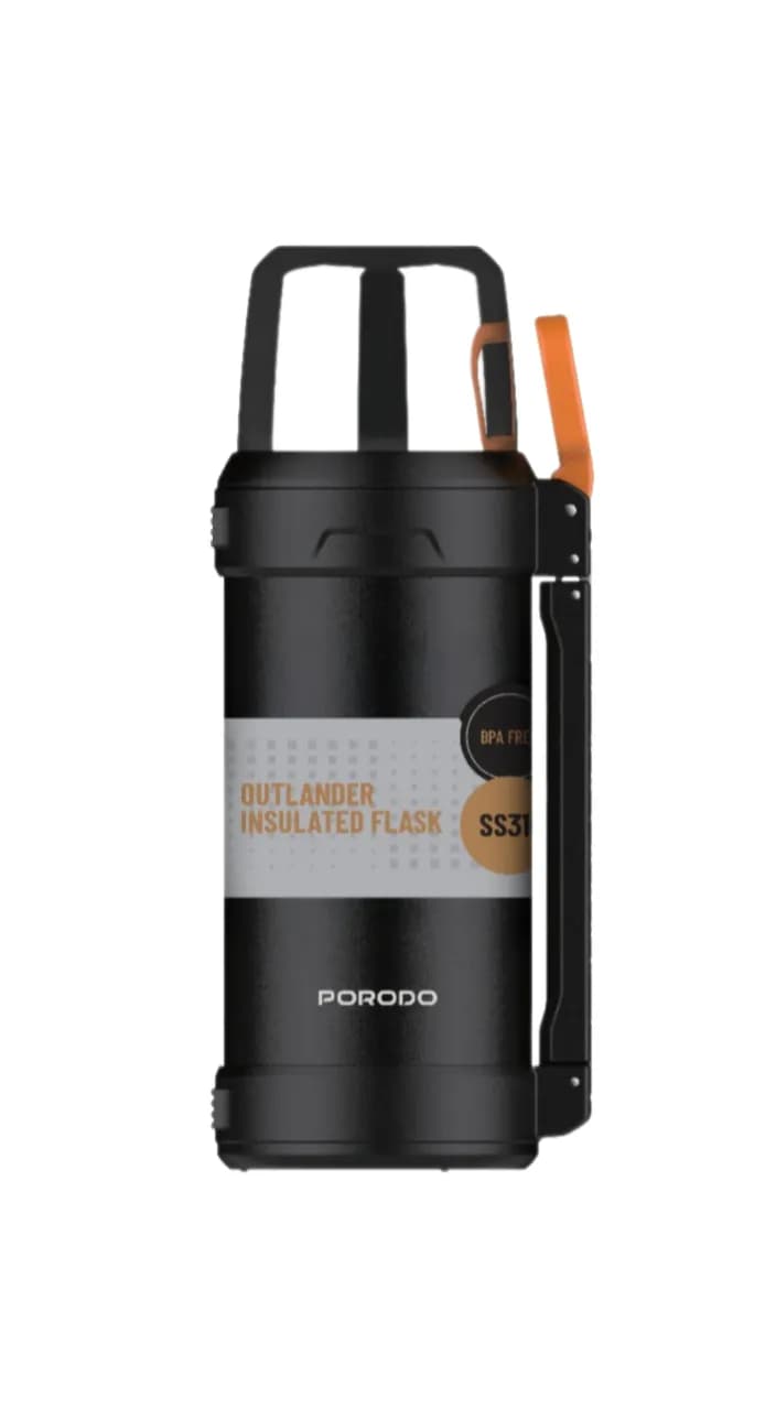 Porodo Lifestyle Outlander Insulation Flask - Black 1 Porodo Lifestyle Outlander Insulation Flask - Black 1