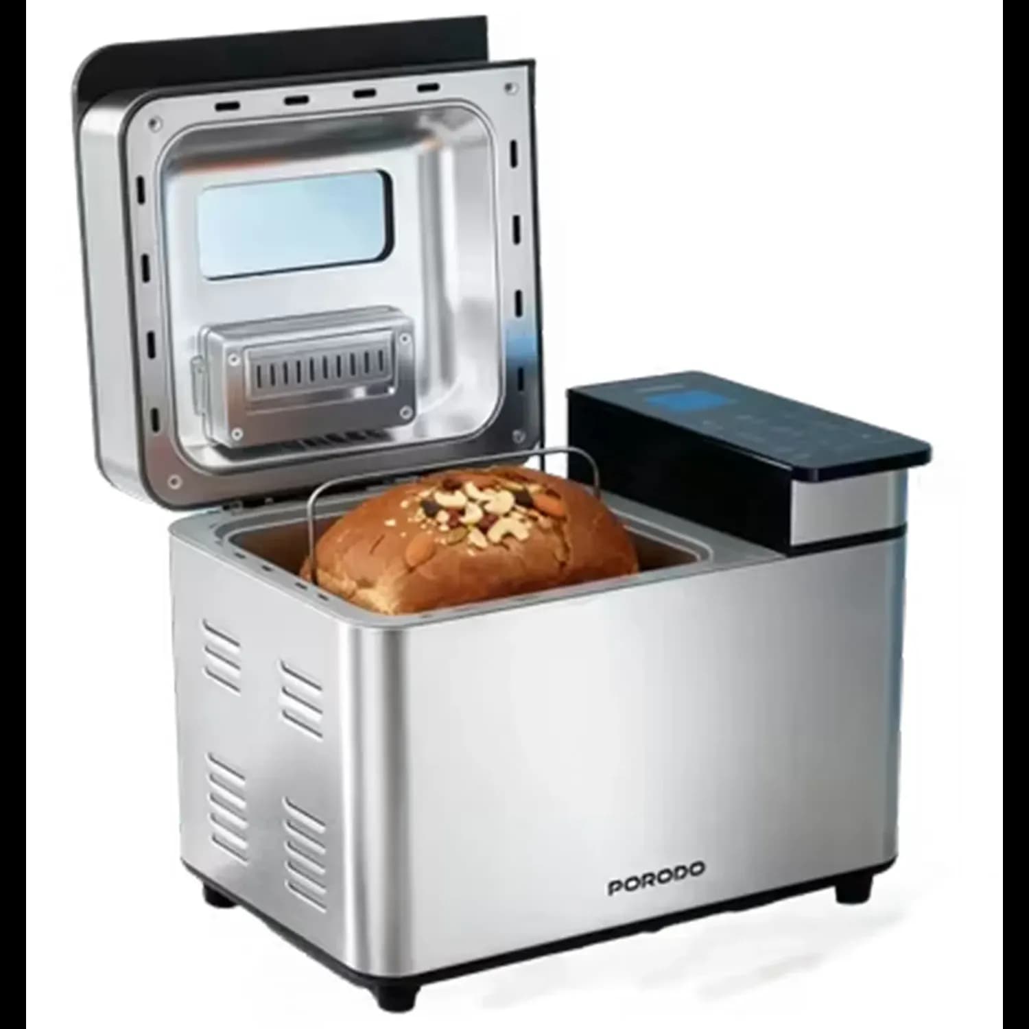 Porodo Bread Maker Khabaz - 25 Programs, Fruit & Nut Dispenser, Silver Black 1 Porodo Bread Maker Khabaz - 25 Programs, Fruit & Nut Dispenser, Silver Black 1