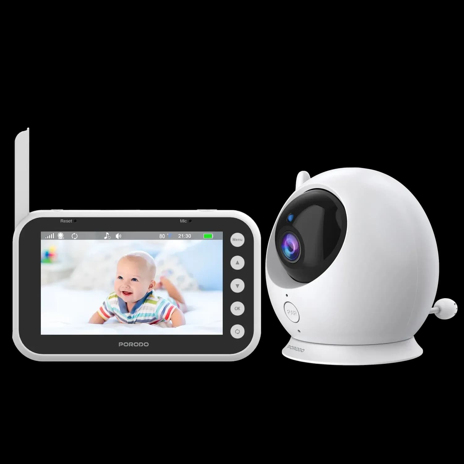 Porodo Baby Monitor - Smart Features, White 1 Porodo Baby Monitor - Smart Features, White 1