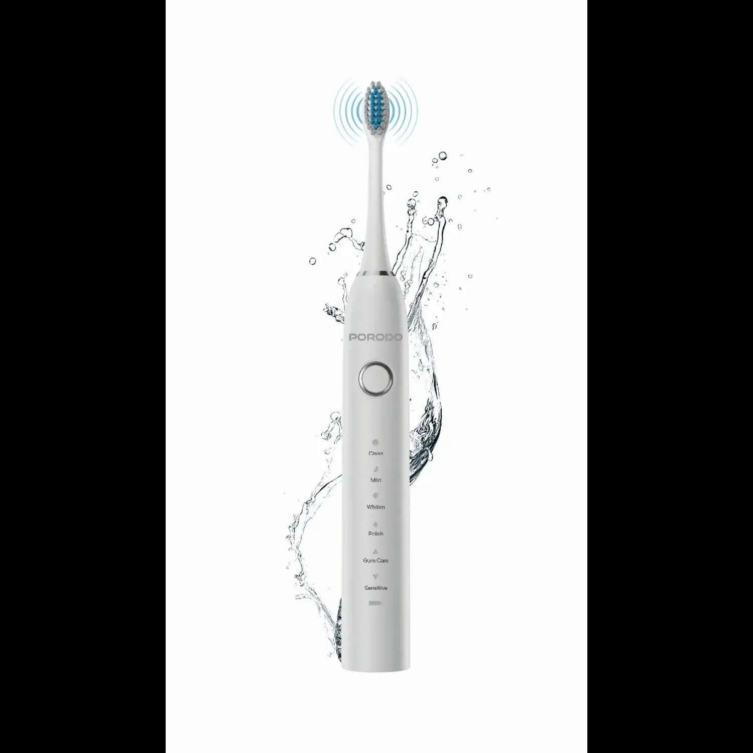 Porodo Electric Toothbrush - Sonic, 6 Modes, Black — White 1 Porodo Electric Toothbrush - Sonic, 6 Modes, Black — White 1