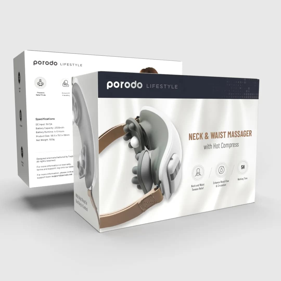 Porodo Lifestyle Neck Massager with Remote Controller - White 1 Porodo Lifestyle Neck Massager with Remote Controller - White 1