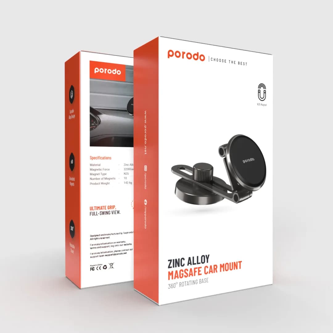 Porodo Magnetic Mount - Black 1 Porodo Magnetic Mount - Black 1